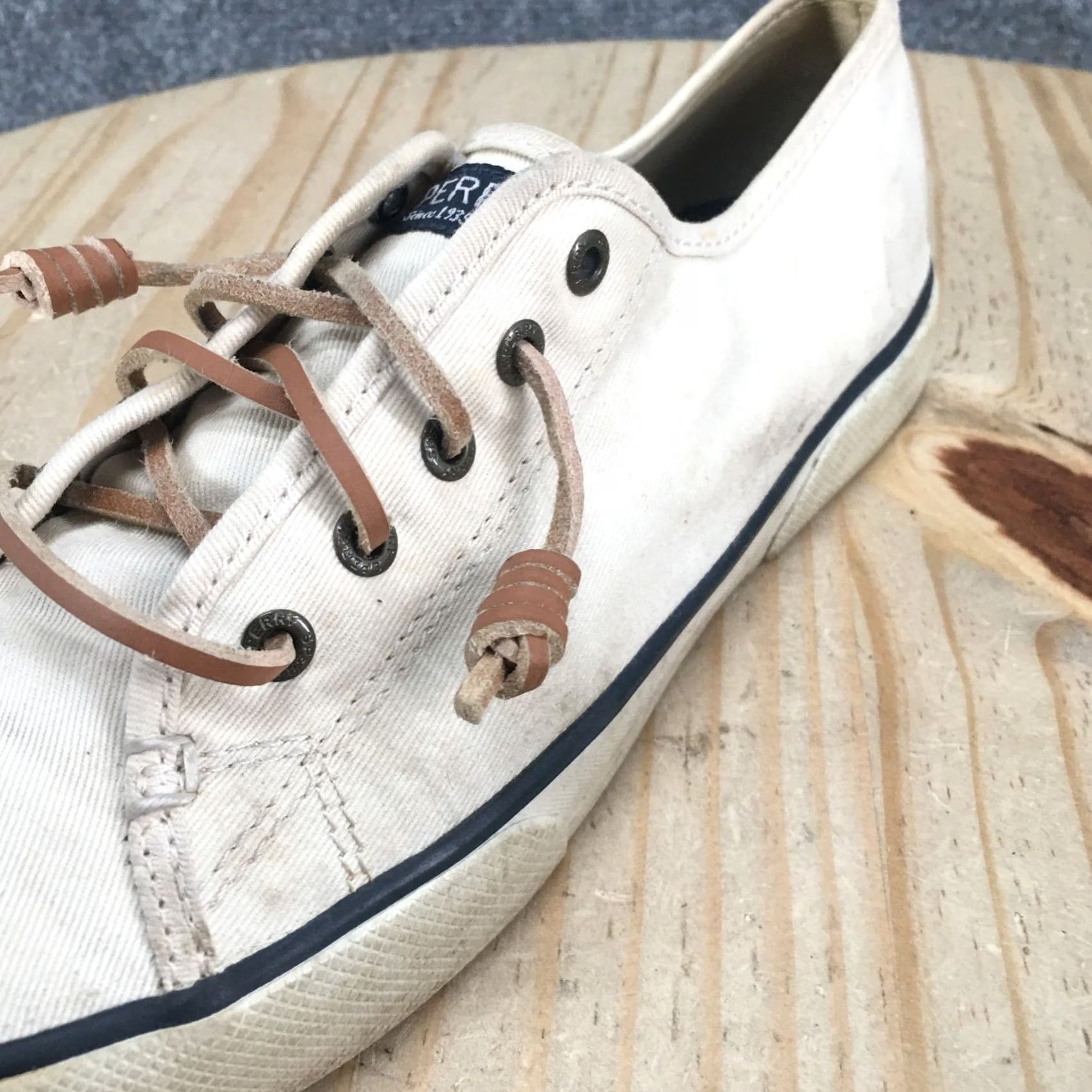 Sperry Sperry Shoes Womens 8.5 M Casual Low Top Sneakers STS95128 White Canvas Lace Up Sneaker Women White Canvas Lace Up Shoes Size M / US 6-8 / IT 42-44 - 6 Thumbnail