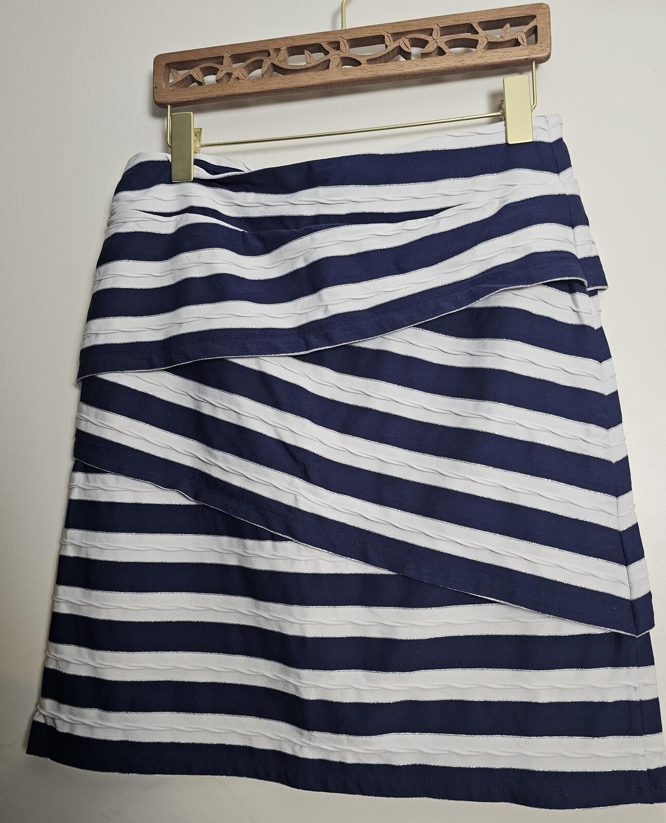 J.McLaughlin J.McLaughlin Skirt Blue Womens Size L Silver Hints Stretch Size 36" / US 14 / IT 50 - 1 Thumbnail