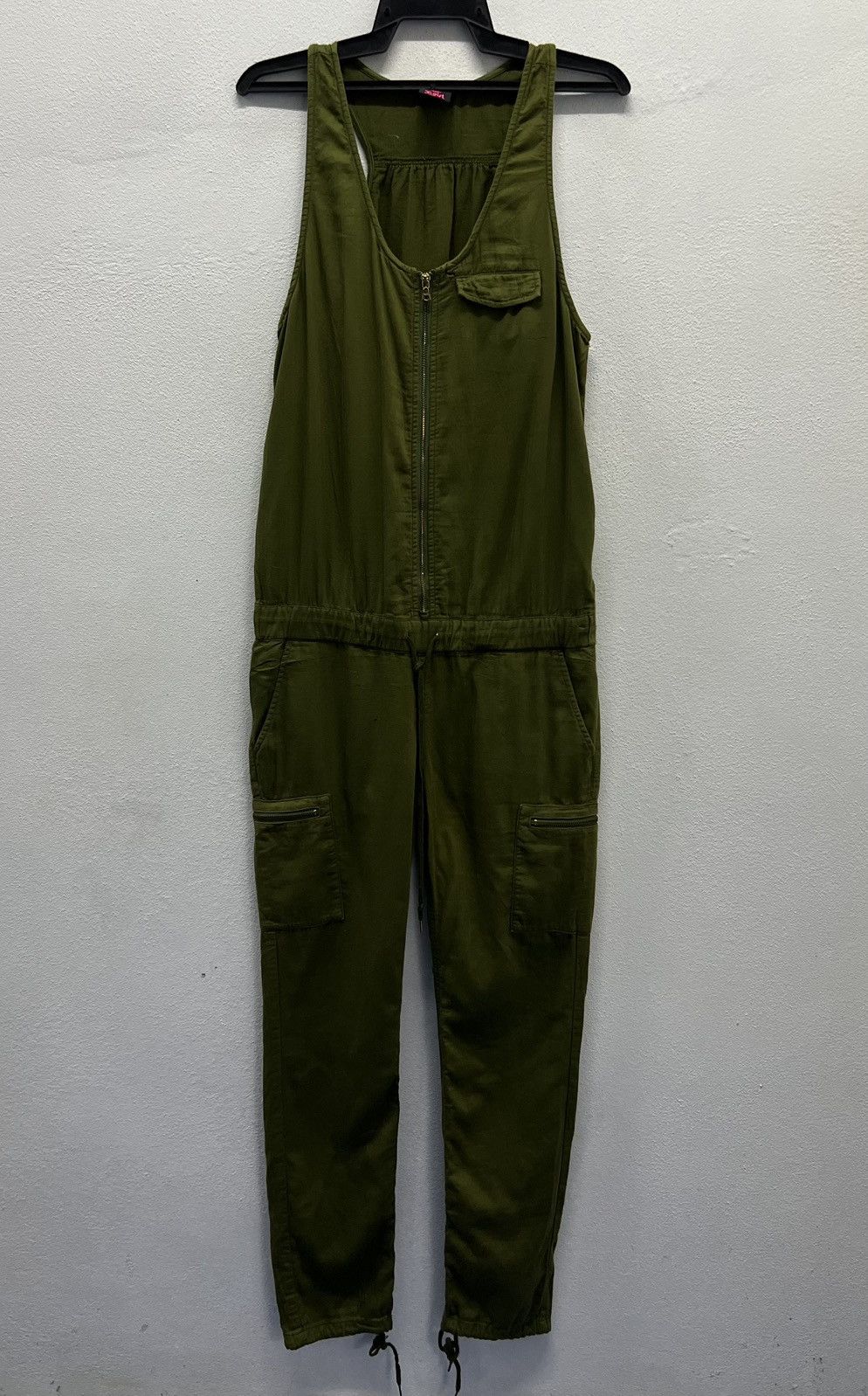 Japanese Brand × Vintage Vintage Y2K X-girl Olive Green Utility Jumpsuit - Size 2 Size US 34 / EU 50 - 1 Thumbnail