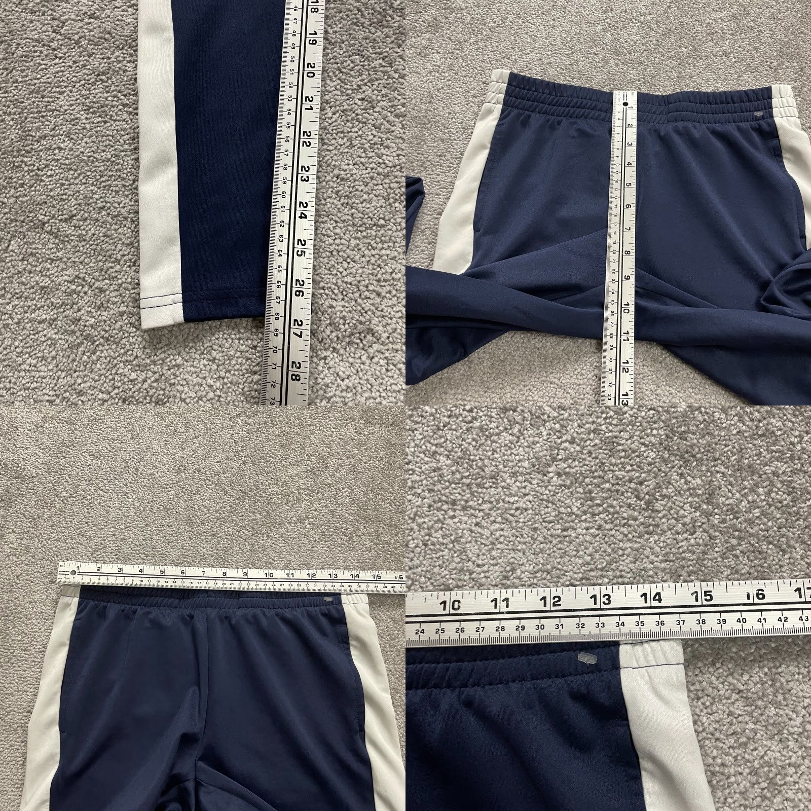 Vintage VINTAGE Royal Blue Track Pants Womens Juniors L Blue Polyester Spandex Tapered Leg Elastic 29x27 Pockets Athletic Size 36" / US 14 / IT 50 - 8 Thumbnail