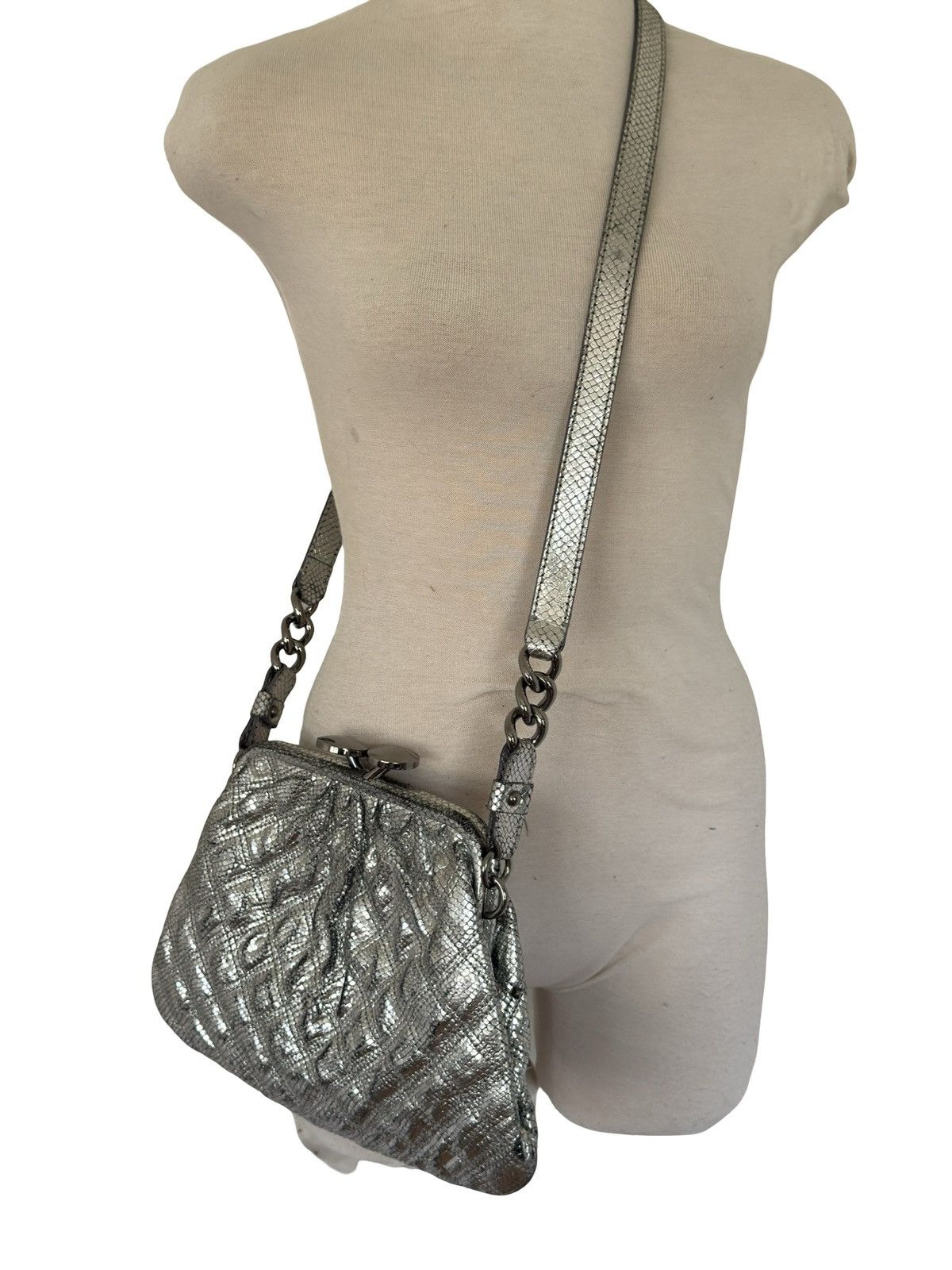 Marc Jacobs RARE 2009 Marc Jacobs Runway Studded Metallic Python Purse Size ONE SIZE - 10 Thumbnail