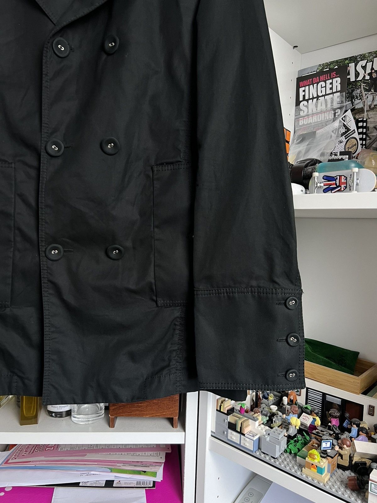 Balenciaga × Designer Balenciaga Paris black cotton coat jacket S designer archive Size S / US 4 / IT 40 - 4 Thumbnail