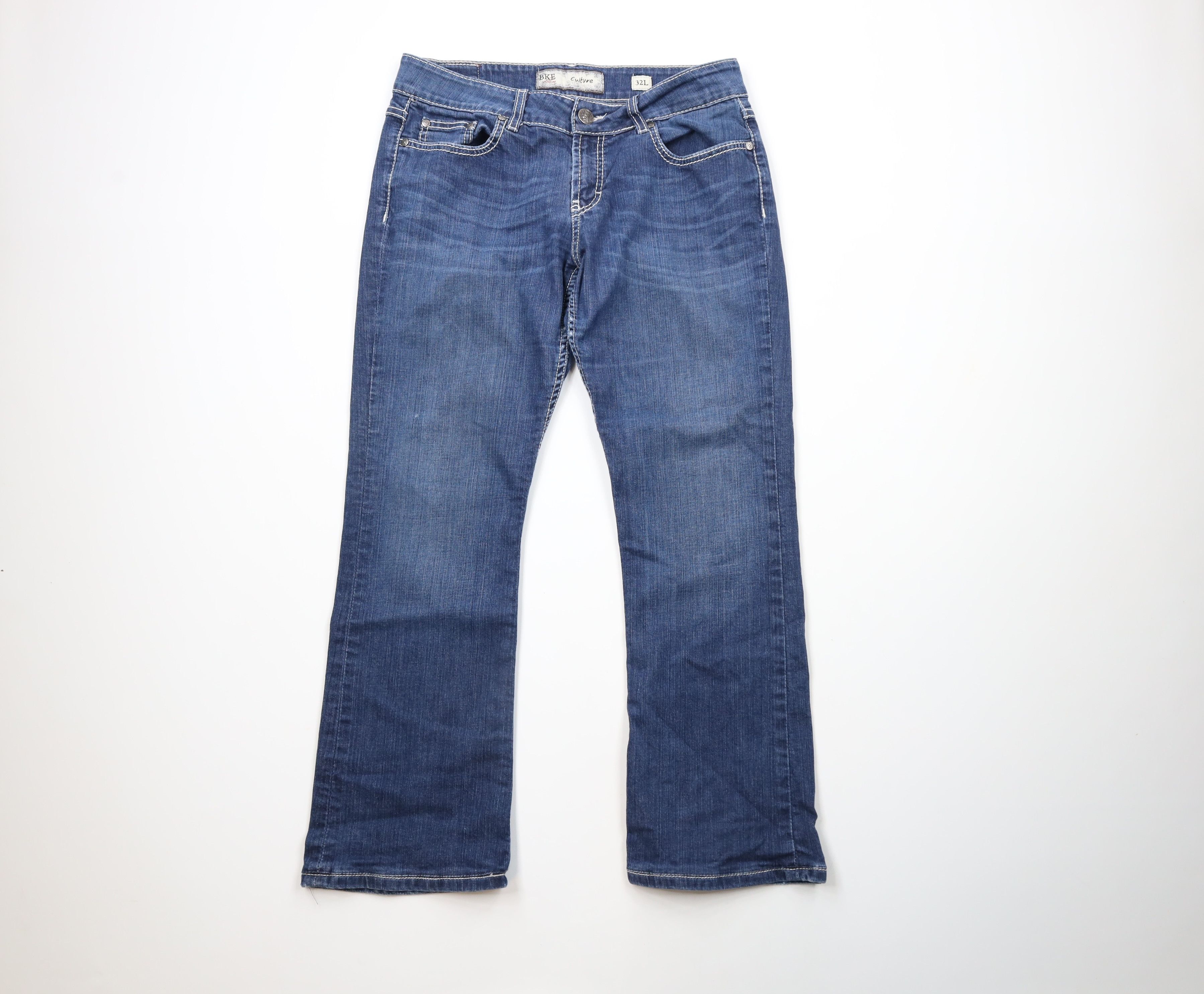 Vintage Buckle BKE Denim Stretch Boot Cut Denim Jeans Blue Size 32" / US 10 / IT 46 - 1 Thumbnail
