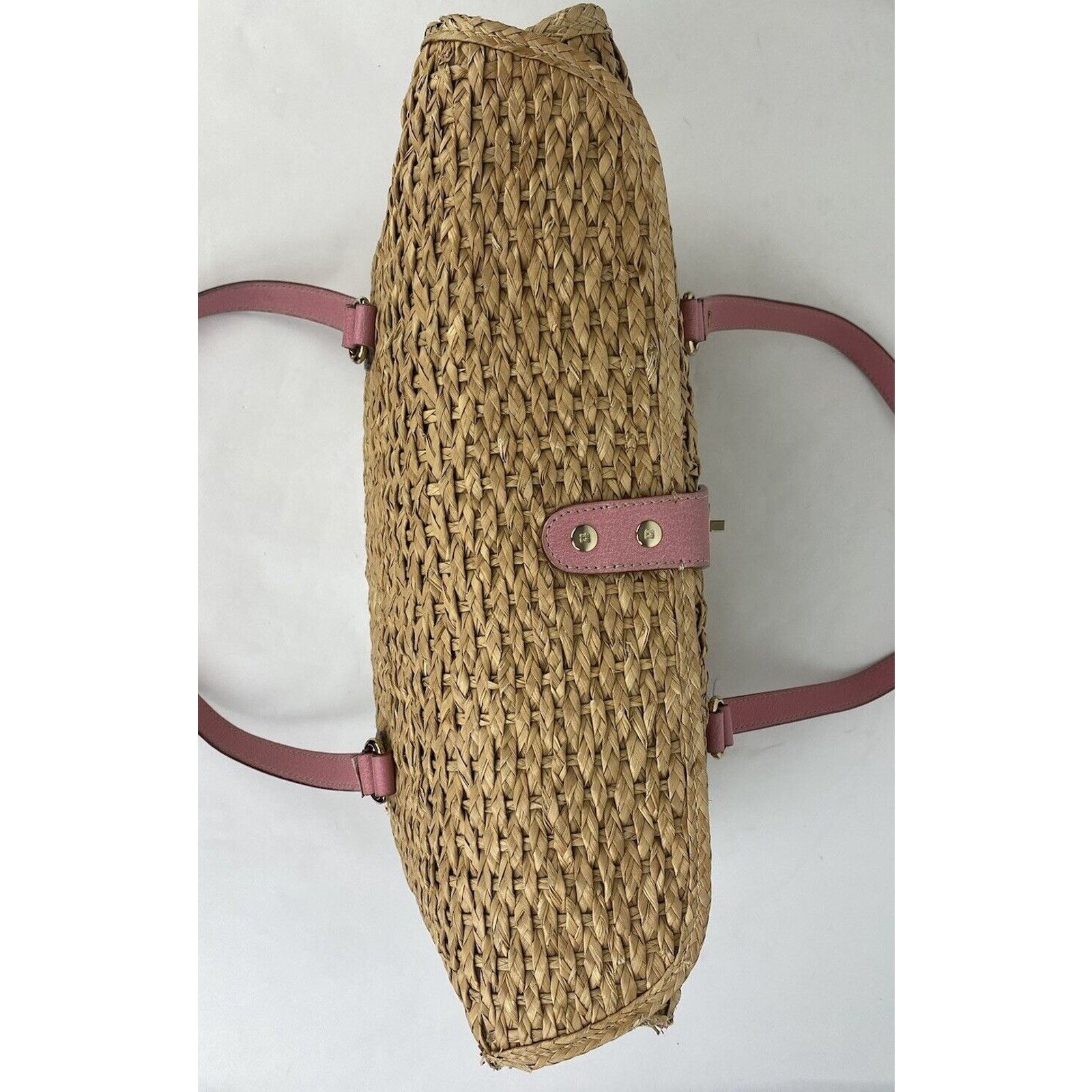 Kate Spade Kate Spade Straw Picnic Wine Bag Purse Basket Pink Leather Size ONE SIZE - 13 Thumbnail