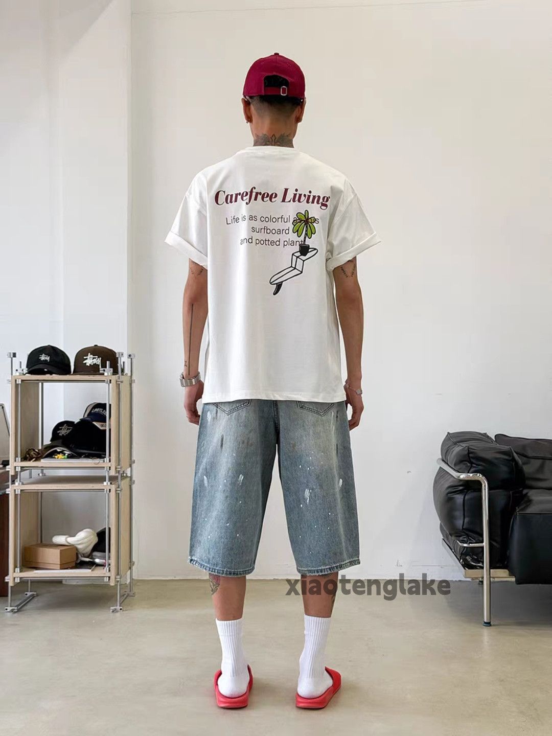 Designer Utility skate hiphop loose yuppie punk paint shorts Size US 32 / EU 48 - 4 Thumbnail