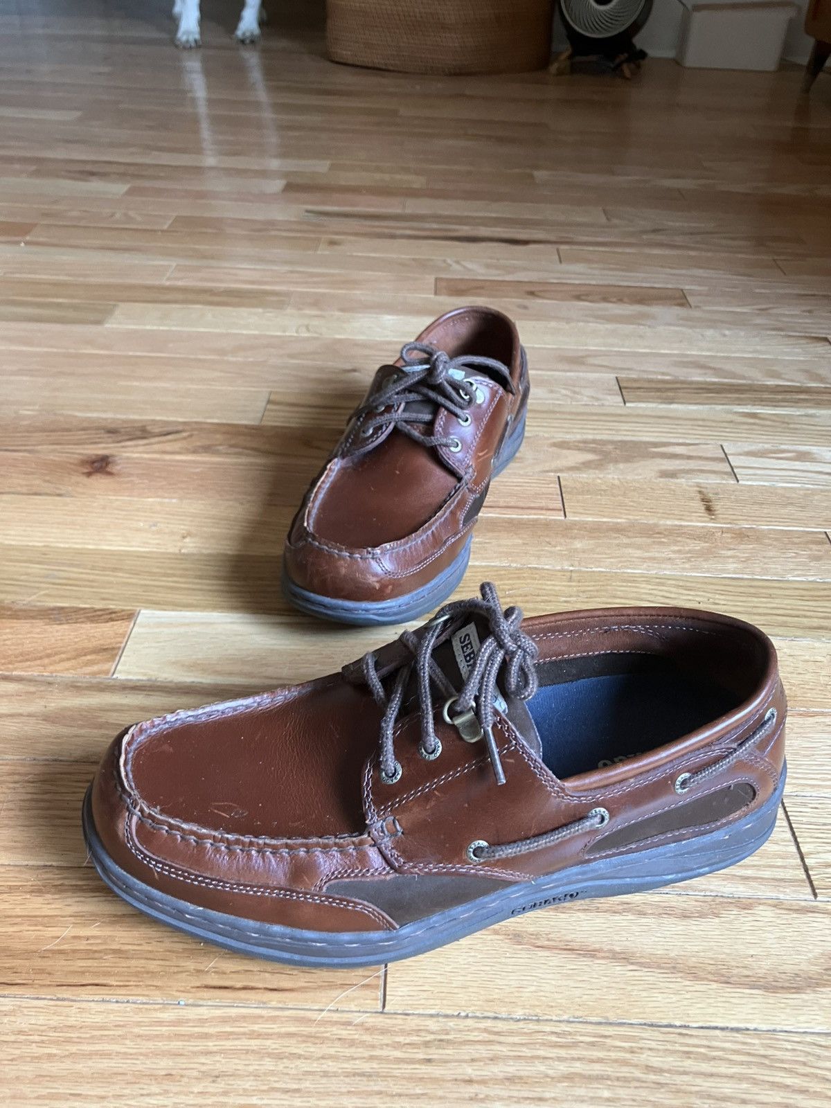 Sebago VTG Men’s Sebago Clovehitch II Brown Leather Loafers sz 10WW Size US 10 / EU 43 - 3 Thumbnail