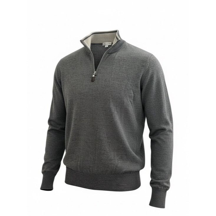 Peter Millar Peter Millar Merino Wool/Silk Men's Charcoal 1/4 Zip-Neck Sw Size US L / EU 52-54 / 3 - 1 Thumbnail