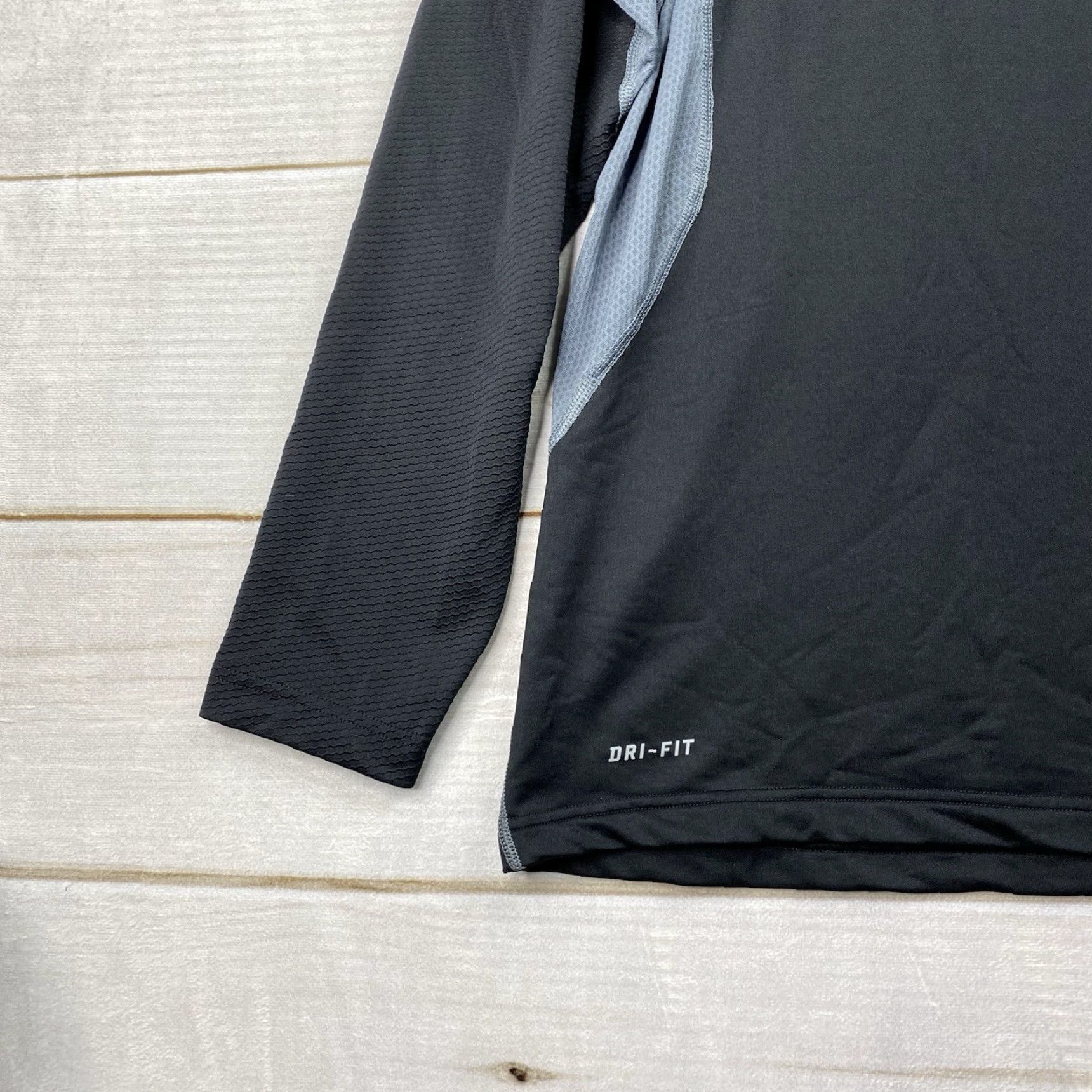 Nike Nike Pro Combat Dri-FIT Shirt Mens XL Black Gray Hyperwarm Long Sleeve Pullover Mock Neck Athletic Activewear Size US XL / EU 56 / 4 - 2 Thumbnail