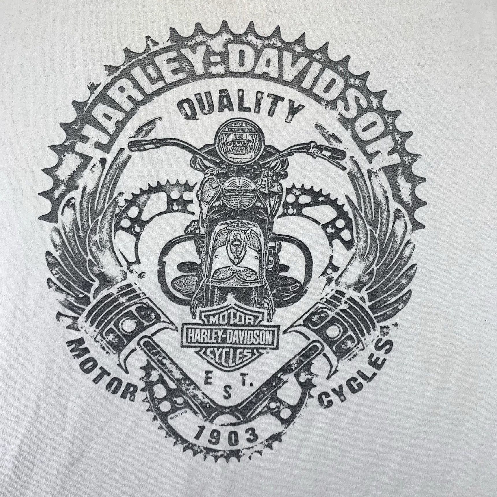 Harley Davidson Harley-Davidson Men T-Shirt Large White Biker Motorcycle Coal Miner 2000s Y2K Size US L / EU 52-54 / 3 - 4 Thumbnail
