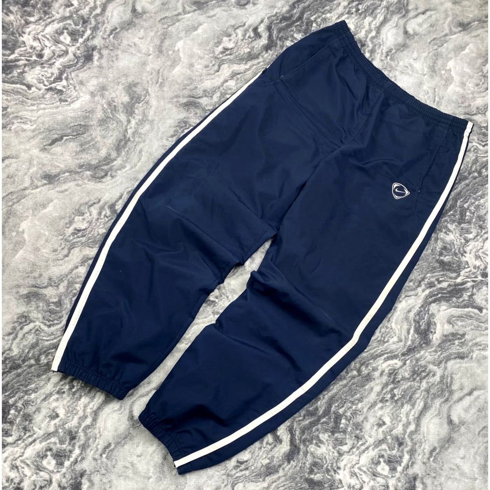 Nike VINTAGE Nike Tracksuit Jacket And Pants 2 Piece Set Blue 90s Men L Swoosh Logo Size 42R - 5 Thumbnail