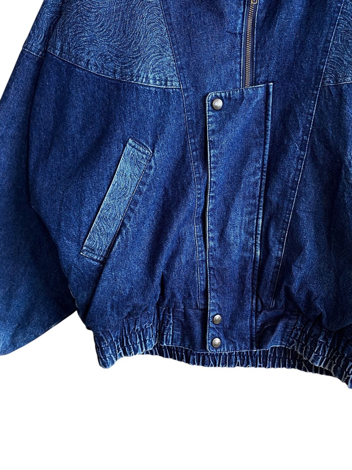 Japanese Brand Very Rare Vintage Brand Ruck Dam Denim Bomber Jacket 1990s Size US L / EU 52-54 / 3 - 6 Thumbnail