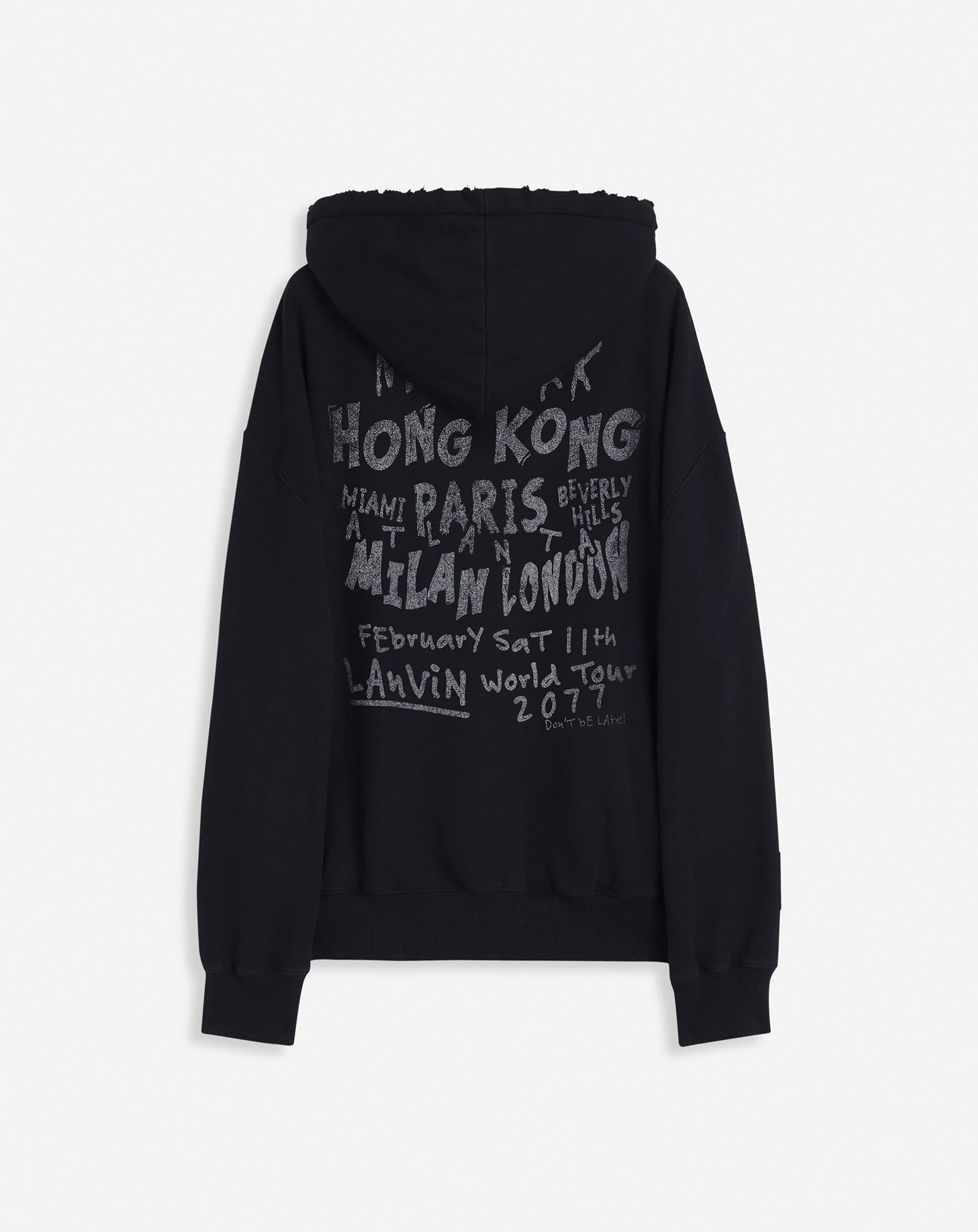 Lanvin o1mle0825 Unisex Loose-Fit Printed Hoodie in Black Size US XXS / EU 40 - 2 Thumbnail