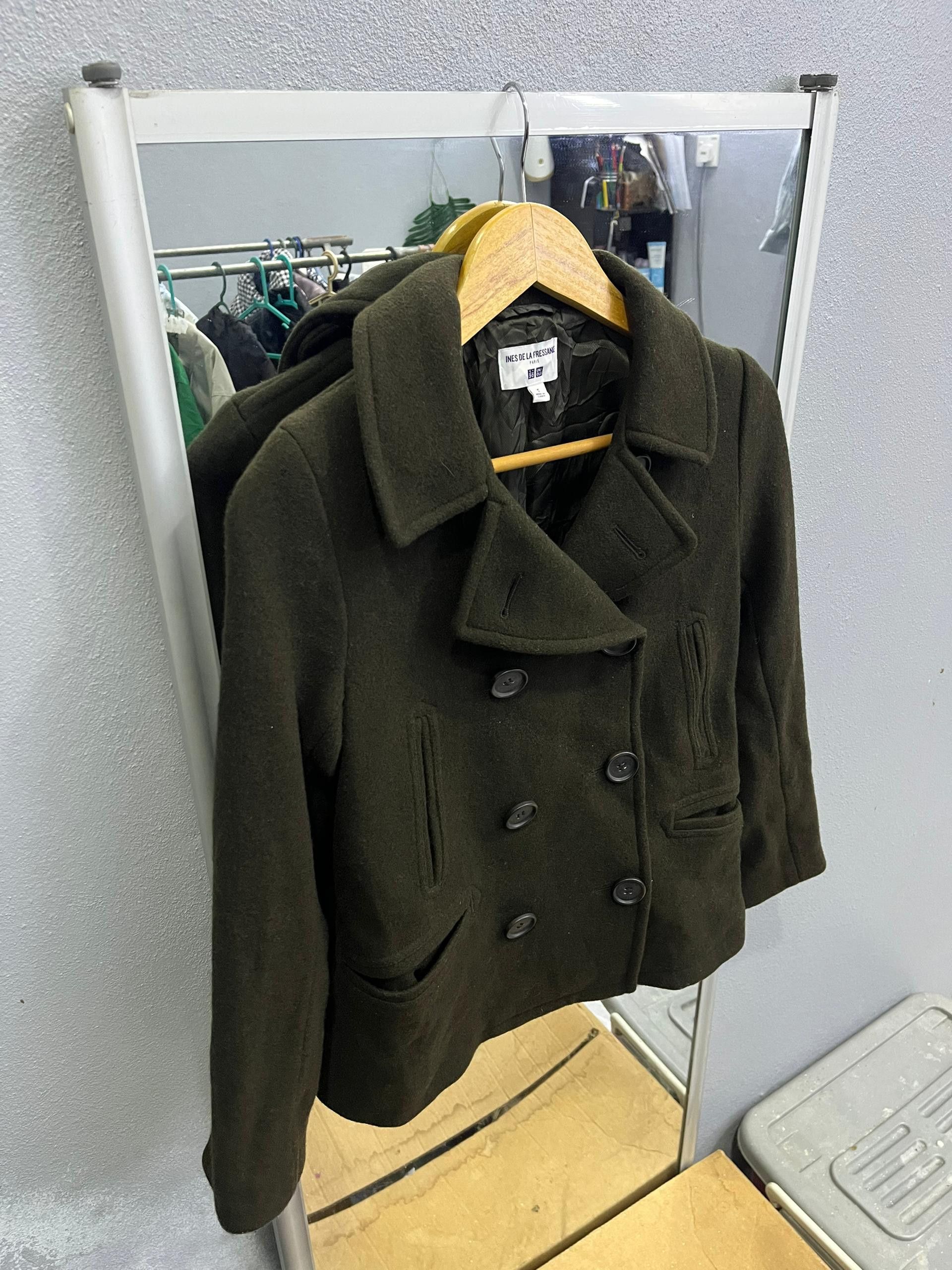 Uniqlo Uniqlo x Inès de la Fressange Wool Peacoat Olive S Size S / US 4 / IT 40 - 3 Thumbnail