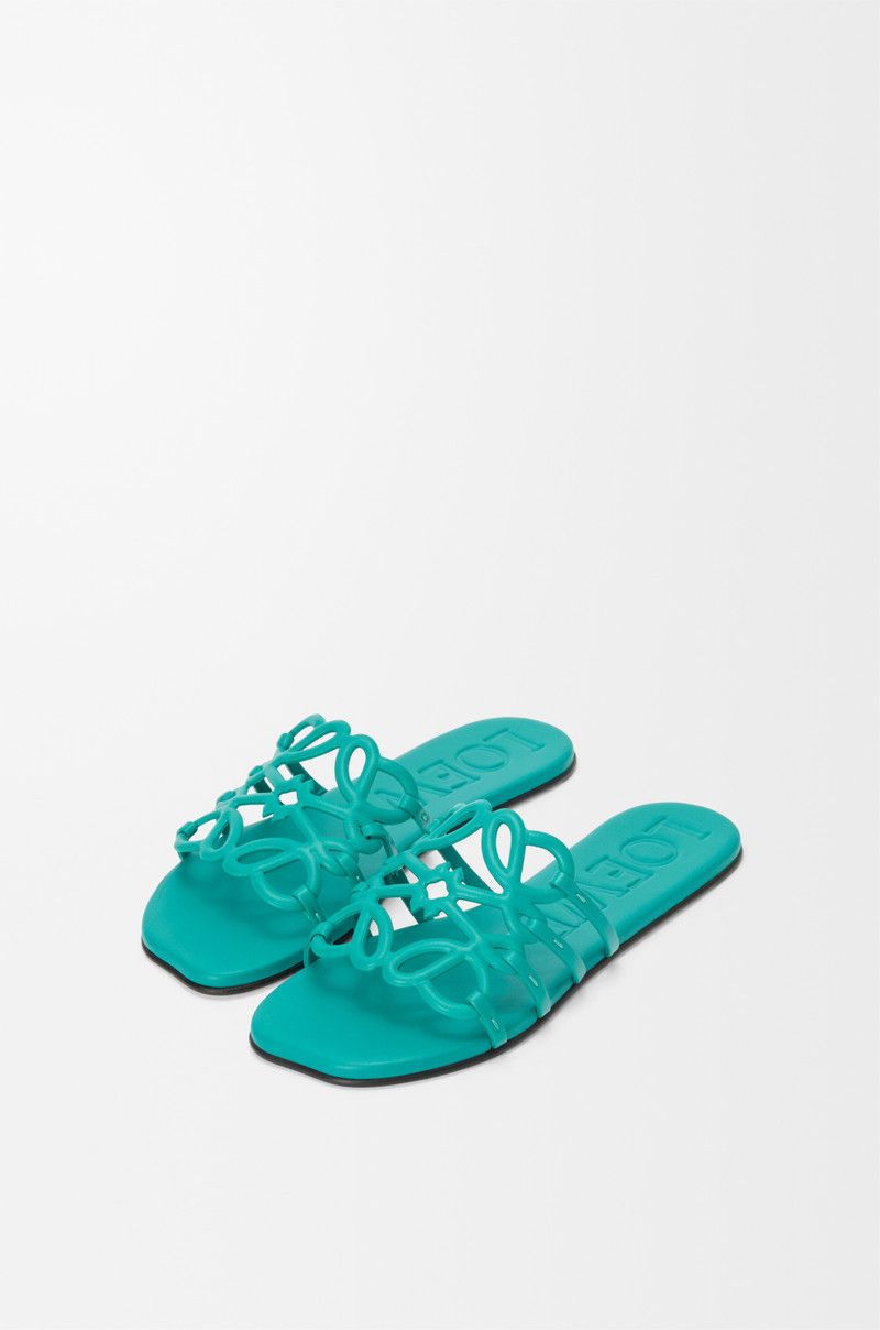 Loewe o1in1g0426 Petal Anagram Slides in Turquoise Size US 11 / IT 41 - 3 Thumbnail