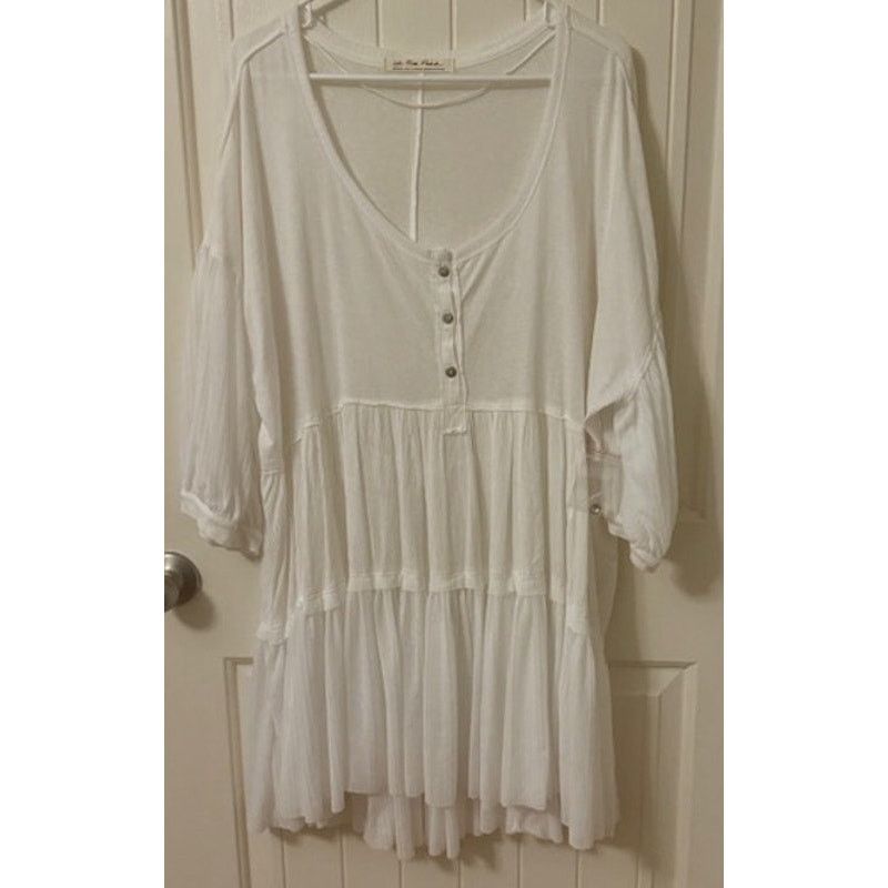 Free People NWT Free People We The Free Skye Tunic Tee Too Dress White M Size M / US 6-8 / IT 42-44 - 2 Thumbnail