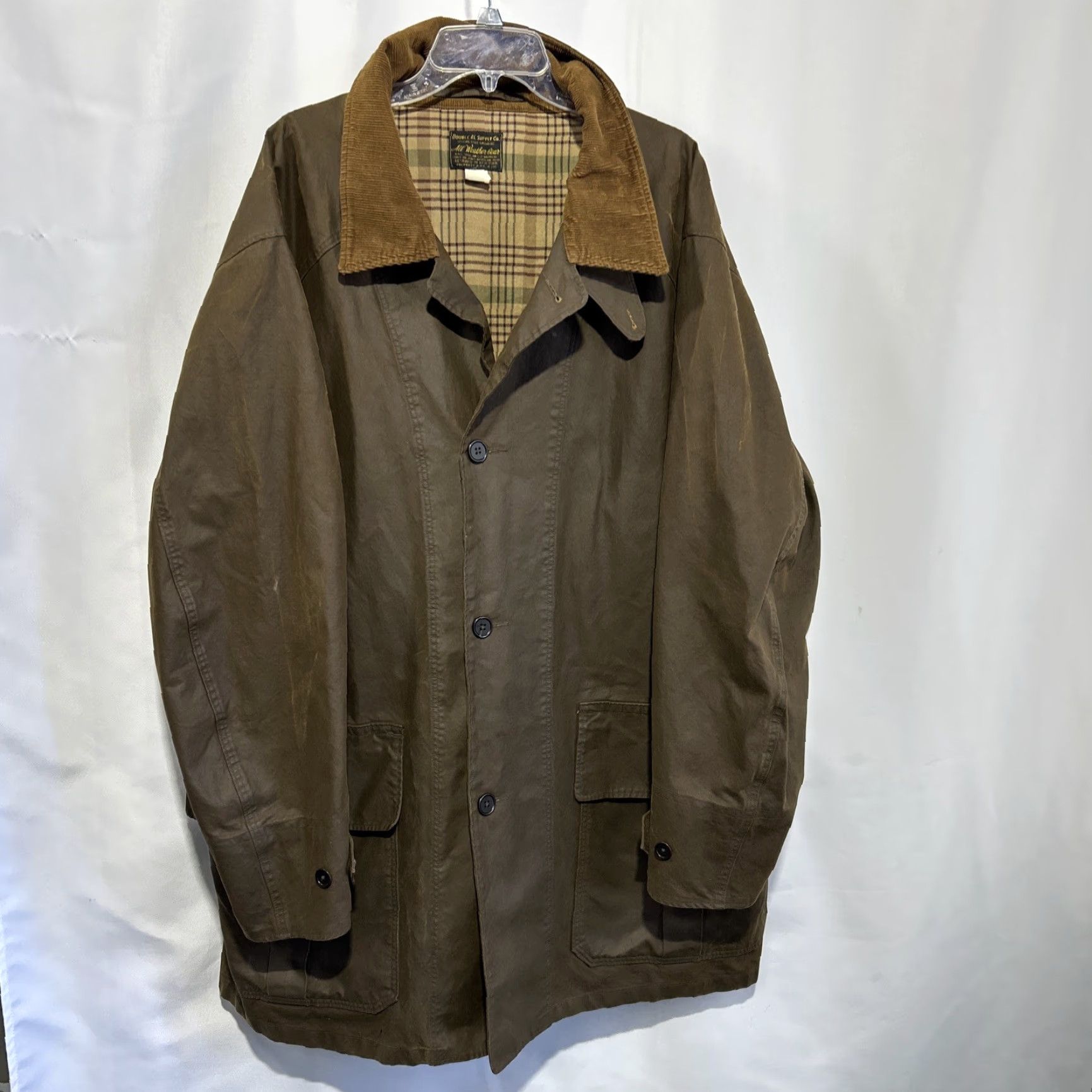 Ralph Lauren VINTAGE Ralph Lauren Double RL Oiled Cloth Waxed Trench Coat Chore Jacket Corduroy Men 2XL Brown Waxed Cotton Canvas 90s Western Coat Mens Size US XXL / EU 58 / 5 - 2 Thumbnail