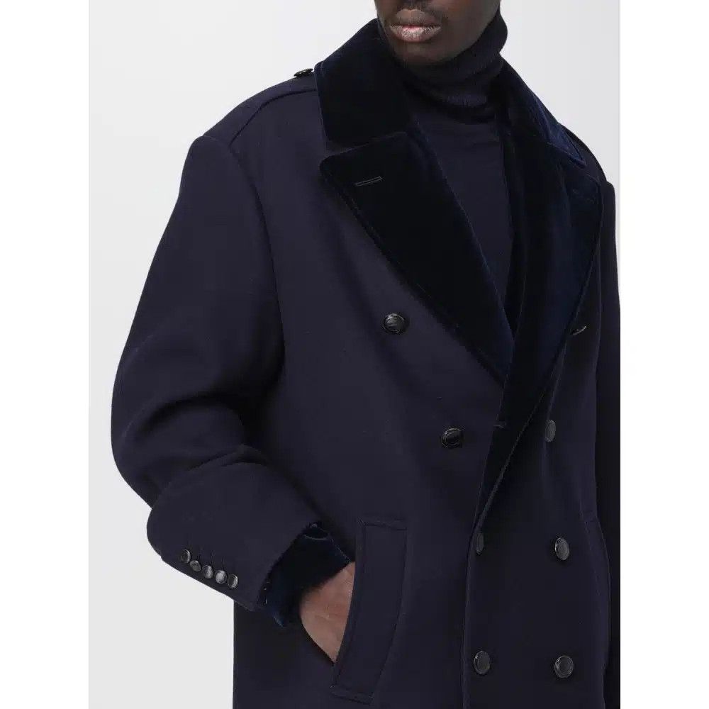 Tom Ford o1loc1c1125 OPR003 Wool Felt Officer Peacoat in Blue Size US M / EU 48-50 / 2 - 3 Thumbnail