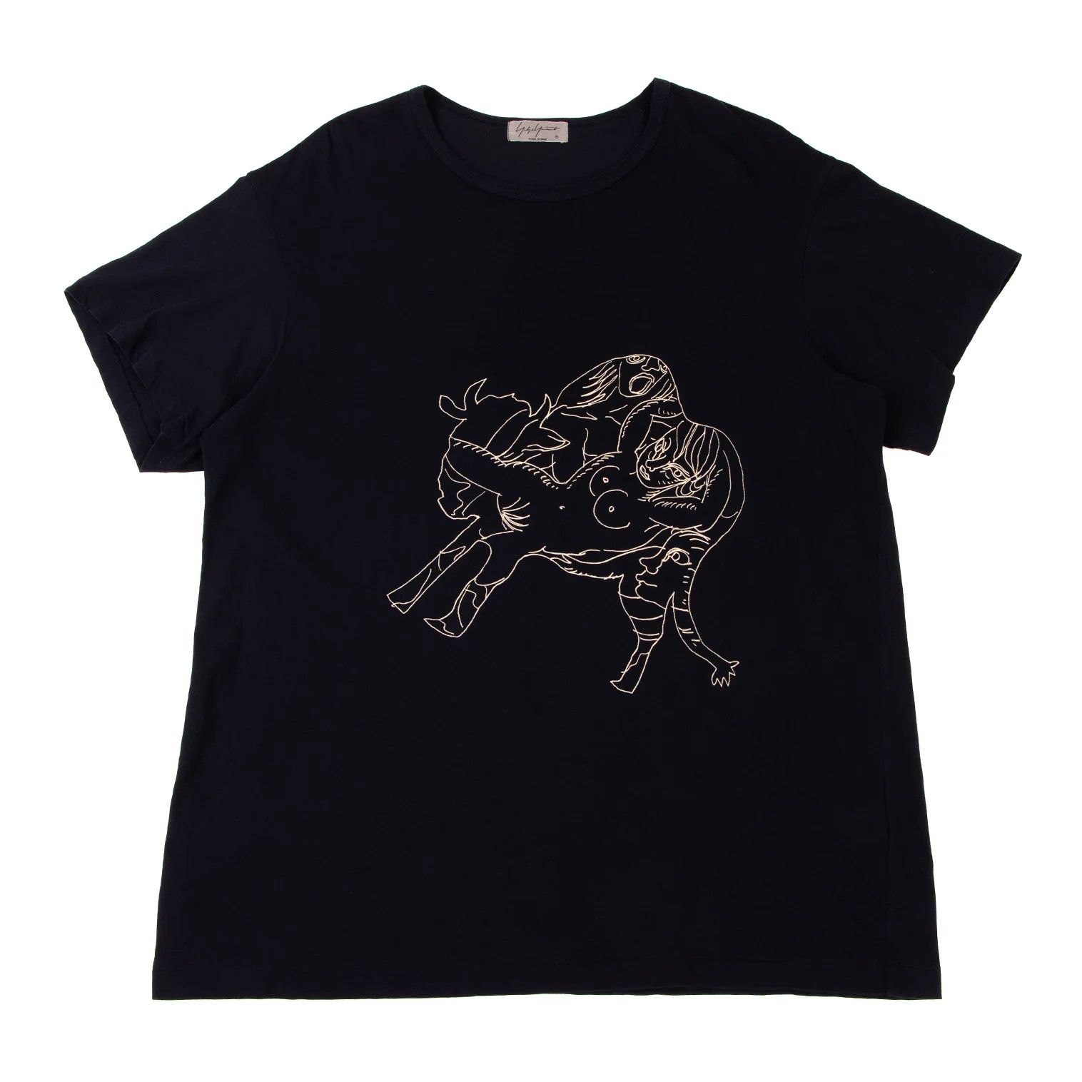 Yohji Yamamoto Yohji Yamamoto Asakura Yuka Printed T-Shirt Navy Size US L / EU 52-54 / 3 - 1 Thumbnail