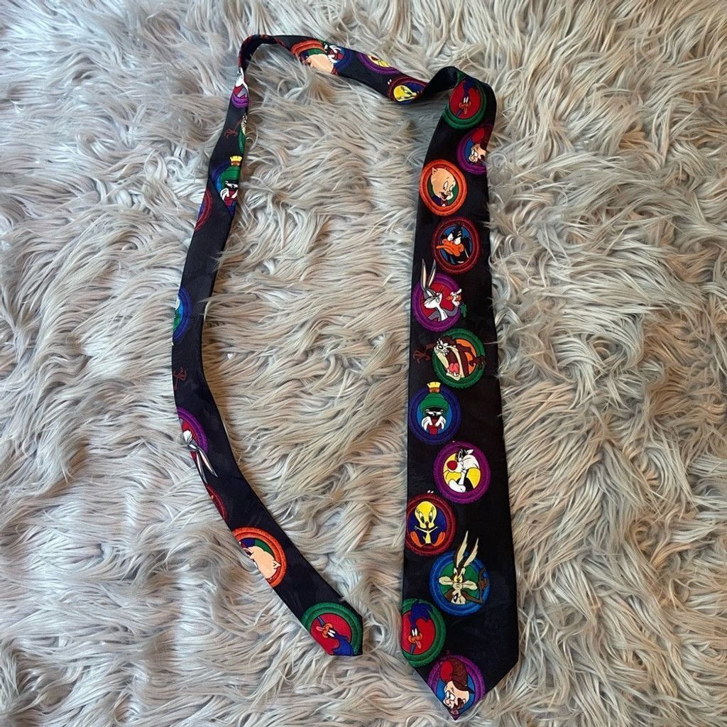 Warner Bros Looney Tuned vtg character tie(measurements shown) Size ONE SIZE - 4 Thumbnail