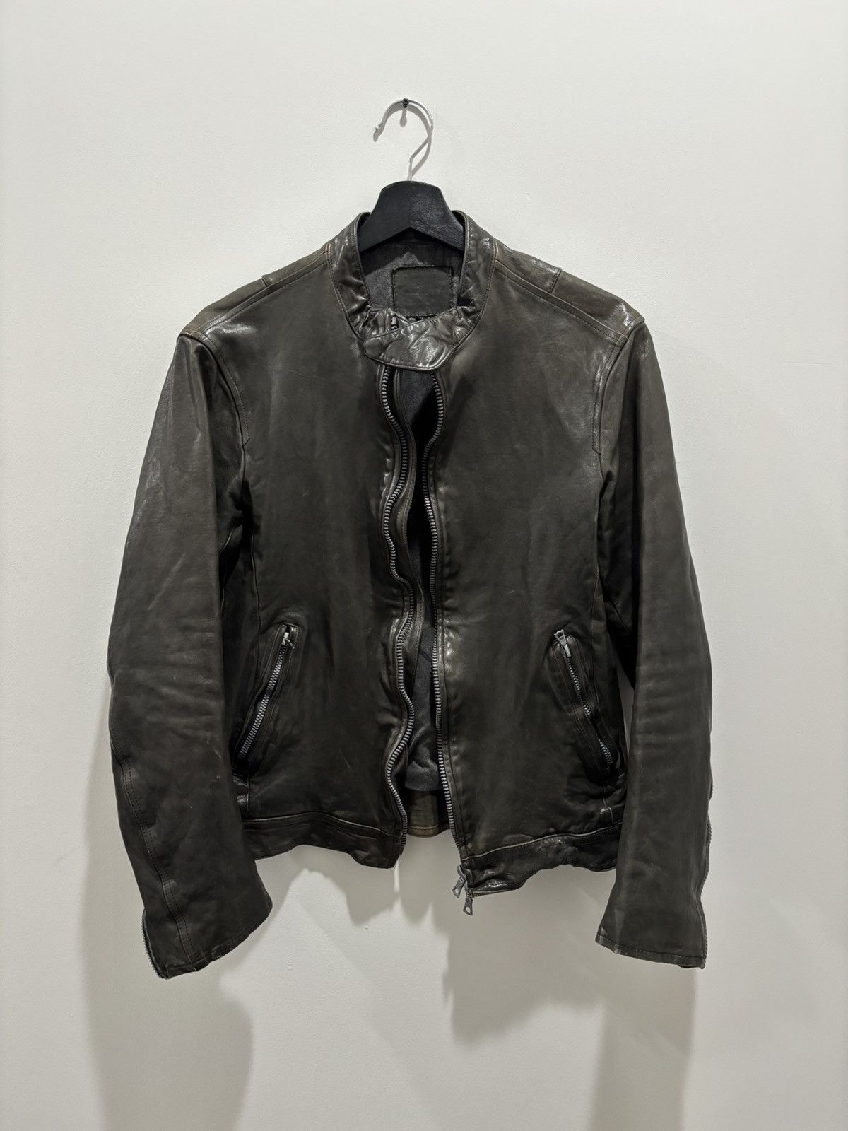 Isamu Katayama Backlash Black single riders leather jacket Isamu
