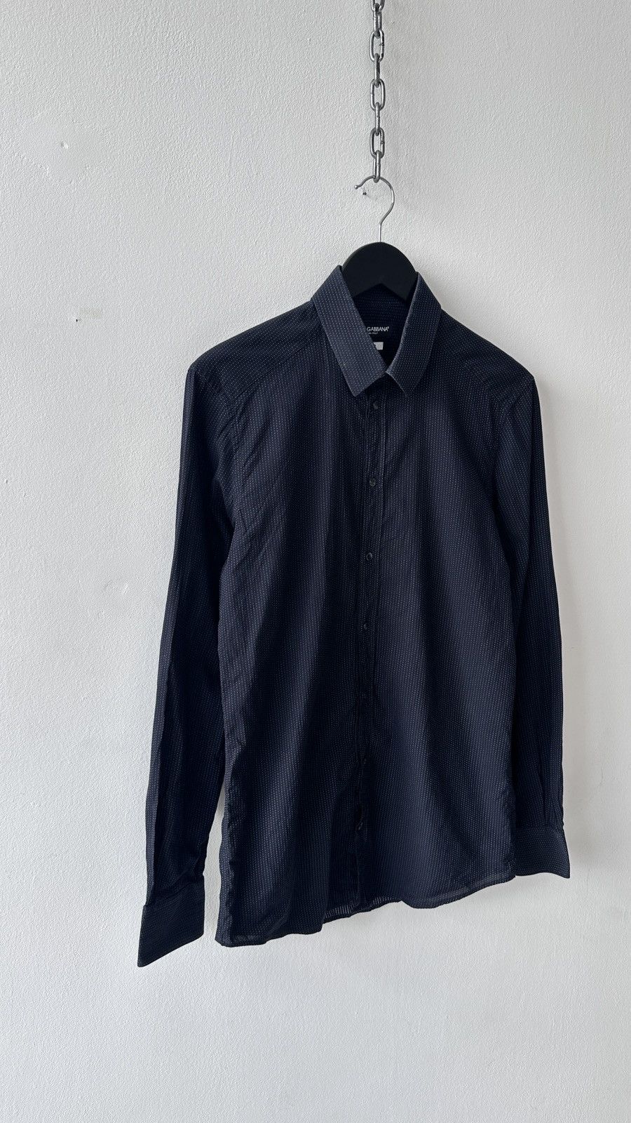 Dolce & Gabbana Dolce & Gabbana GOLD Shirt Micro Dot Pinstripe Slim Fit Size US M / EU 48-50 / 2 - 2 Thumbnail