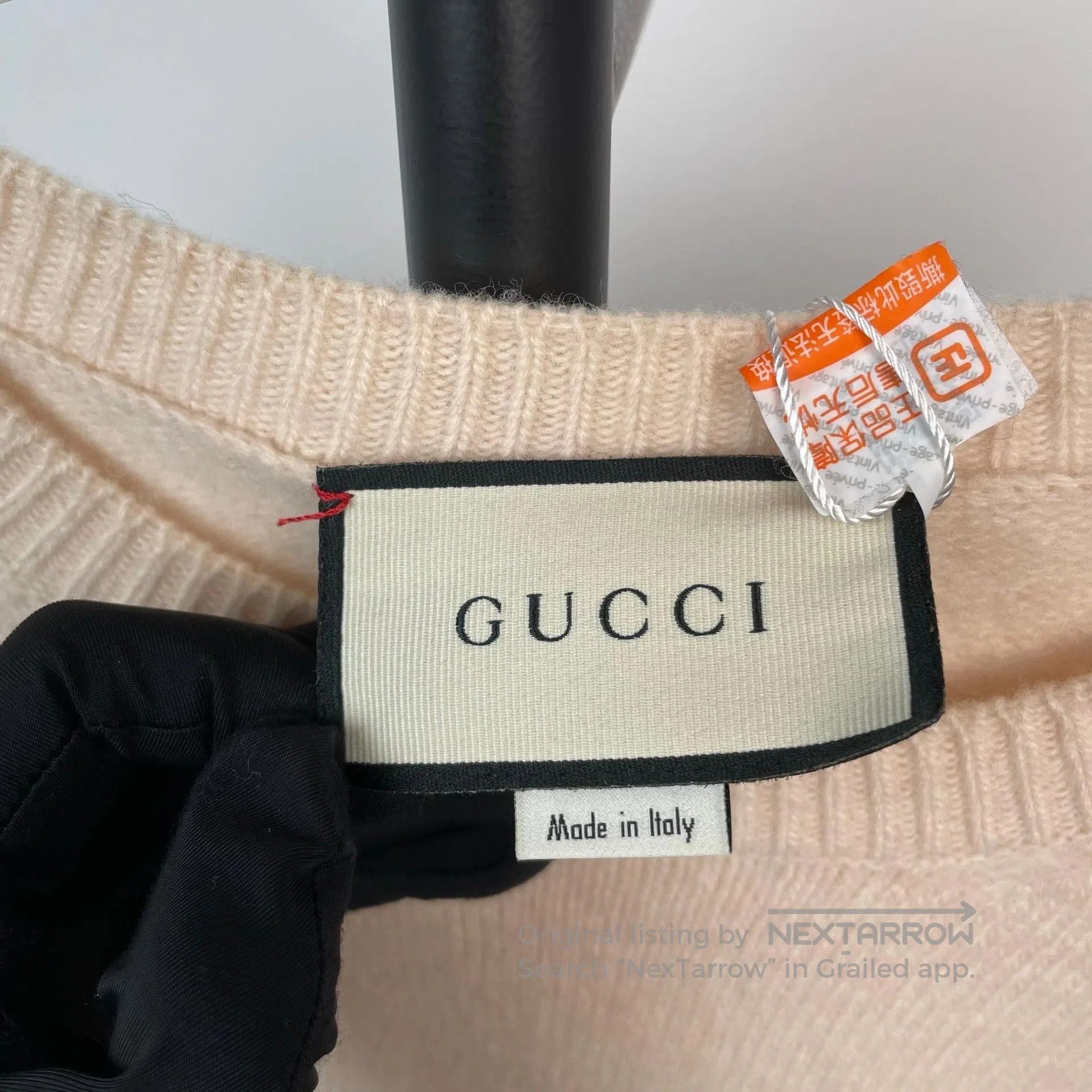 Gucci Guicci Beige Deer Pattern Letter Logo Knit Sweater| Size US XL / EU 56 / 4 - 5 Thumbnail