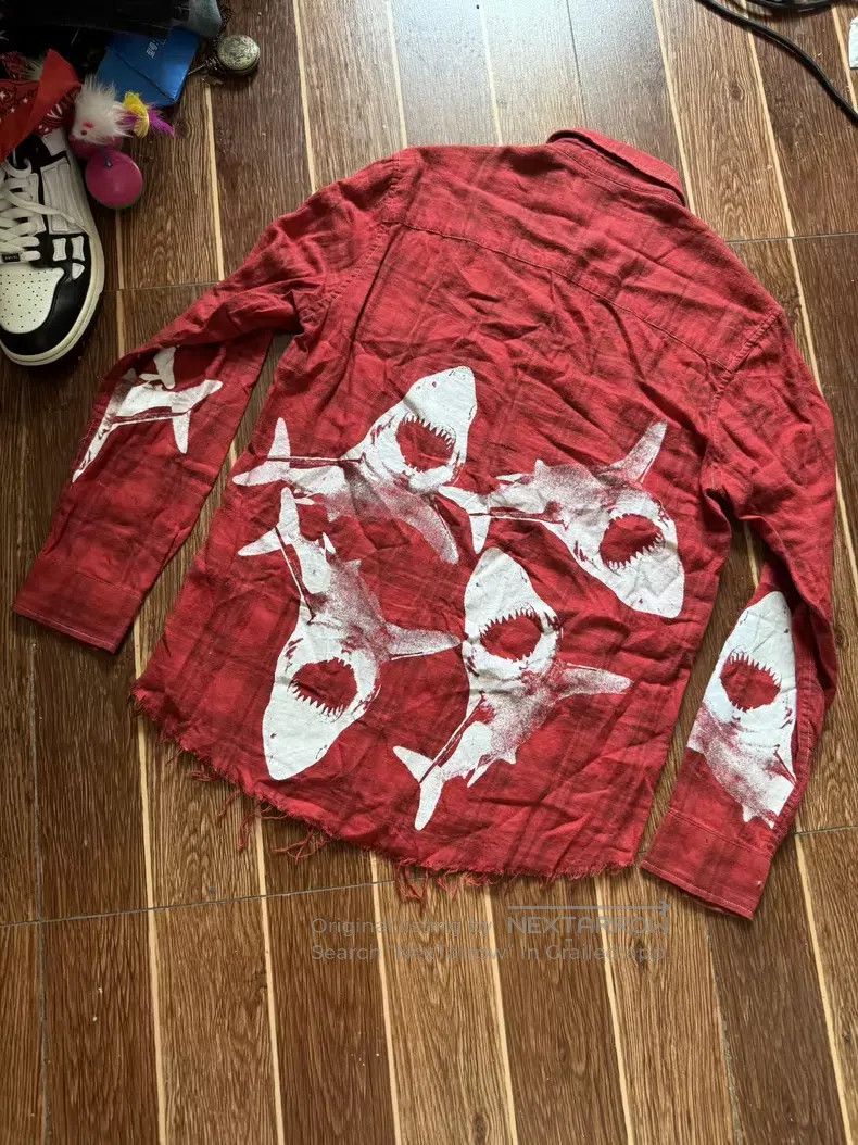 Amiri Amiri Red shark shirt Size US S / EU 44-46 / 1 - 2 Thumbnail