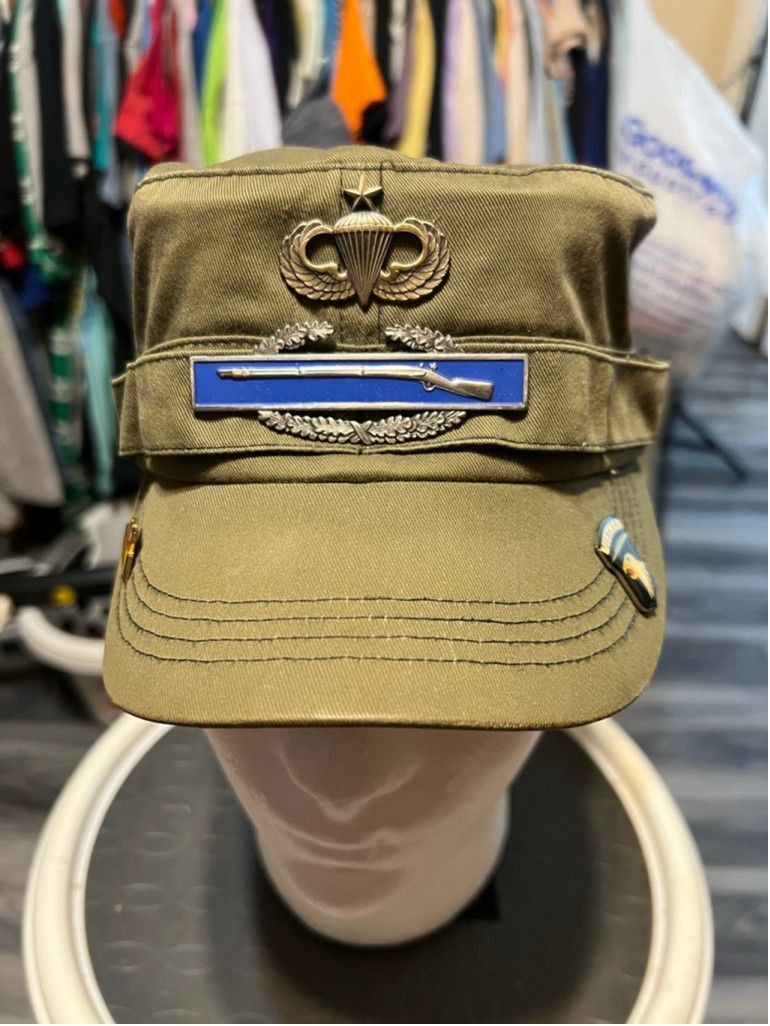 Faconnable Men's Falcon Olive Green Military Style Cap with pins Size ONE SIZE - 1 Thumbnail