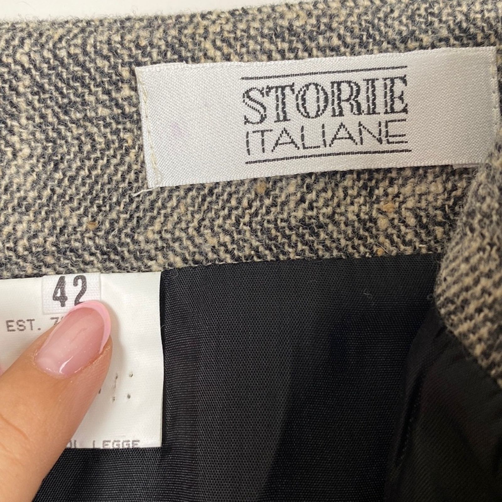 Other Italian Storie Italiane High Waisted MIDI Skirt Grey 42 Size 26" / US 2 / IT 38 - 6 Thumbnail