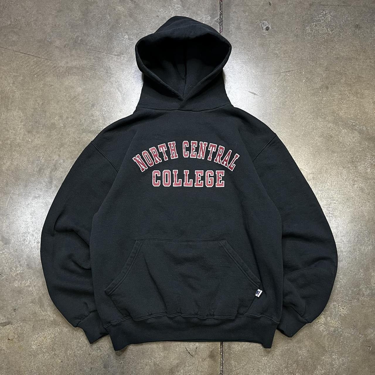 Russell Athletic × Vintage Vintage Russell Athletic Hoodie Sweatshirt Faded Black Boxy Size US S / EU 44-46 / 1 - 1 Thumbnail