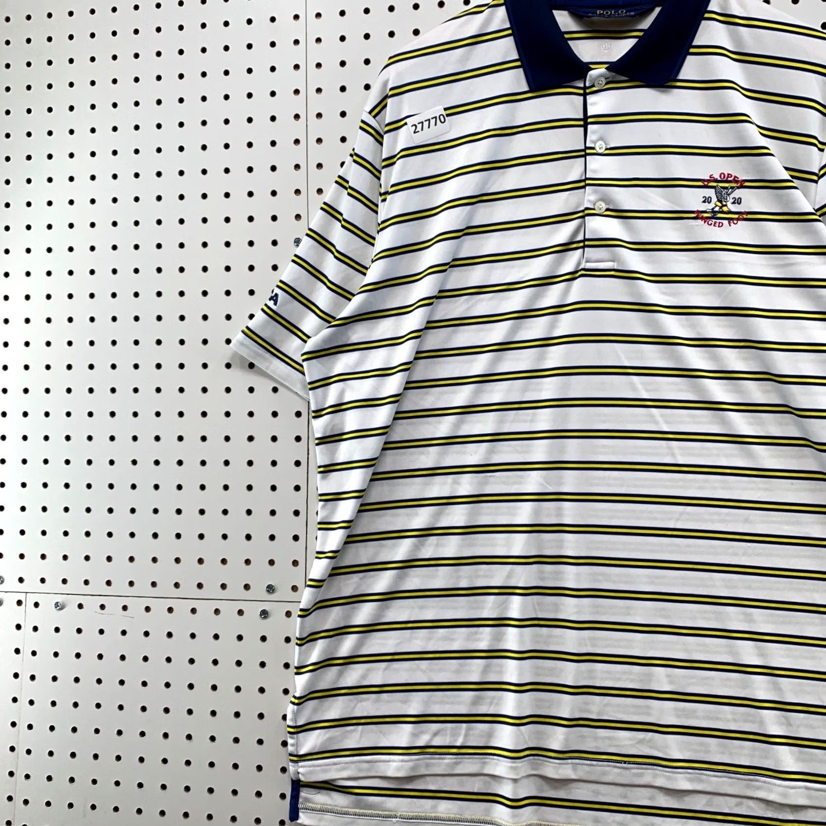 Polo Ralph Lauren Polo Ralph Lauren Performance Shirt XL White Yellow US OPEN Men's Collared Size US XL / EU 56 / 4 - 3 Thumbnail