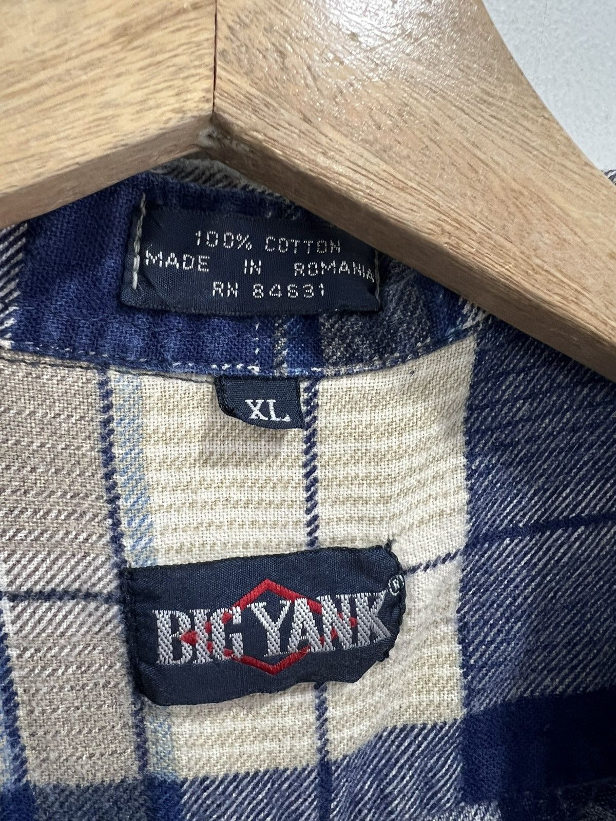 Japanese Brand Vintage 80s 90s Big Yank Flannel shirt button thrashed Size US XL / EU 56 / 4 - 3 Thumbnail