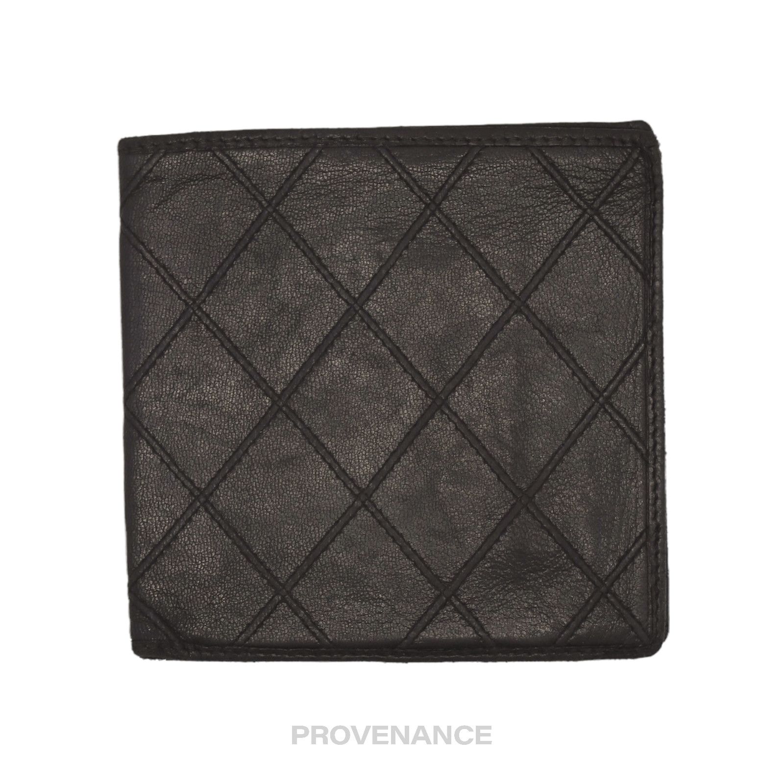 image of Chanel 6Cc Bifold Wallet - Black Quilted Calfskin, Women's