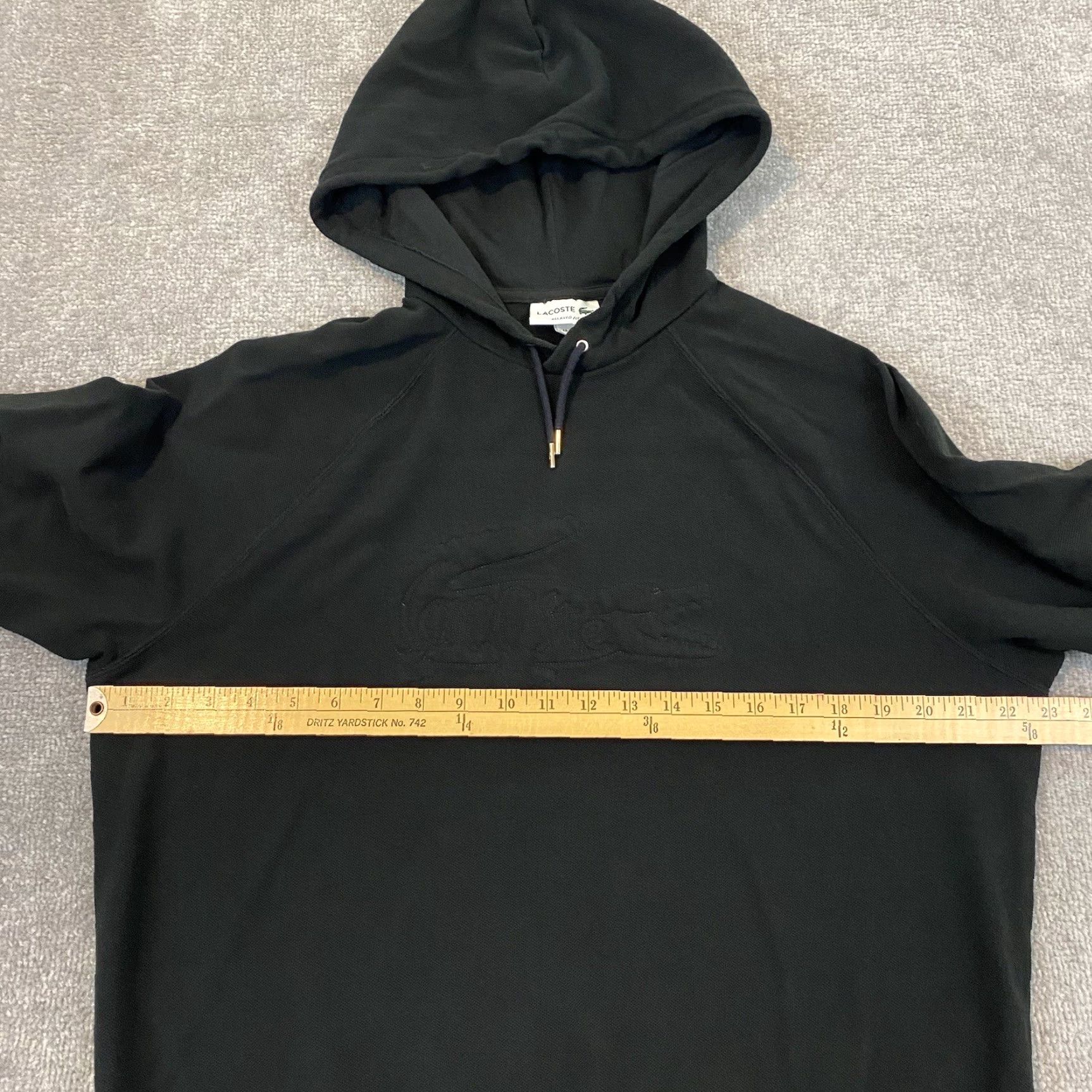 Lacoste LACOSTE Hoodie Mens Large Black Crocodile Embroidered Logo Sweatshirt SH6781 Size US L / EU 52-54 / 3 - 5 Thumbnail