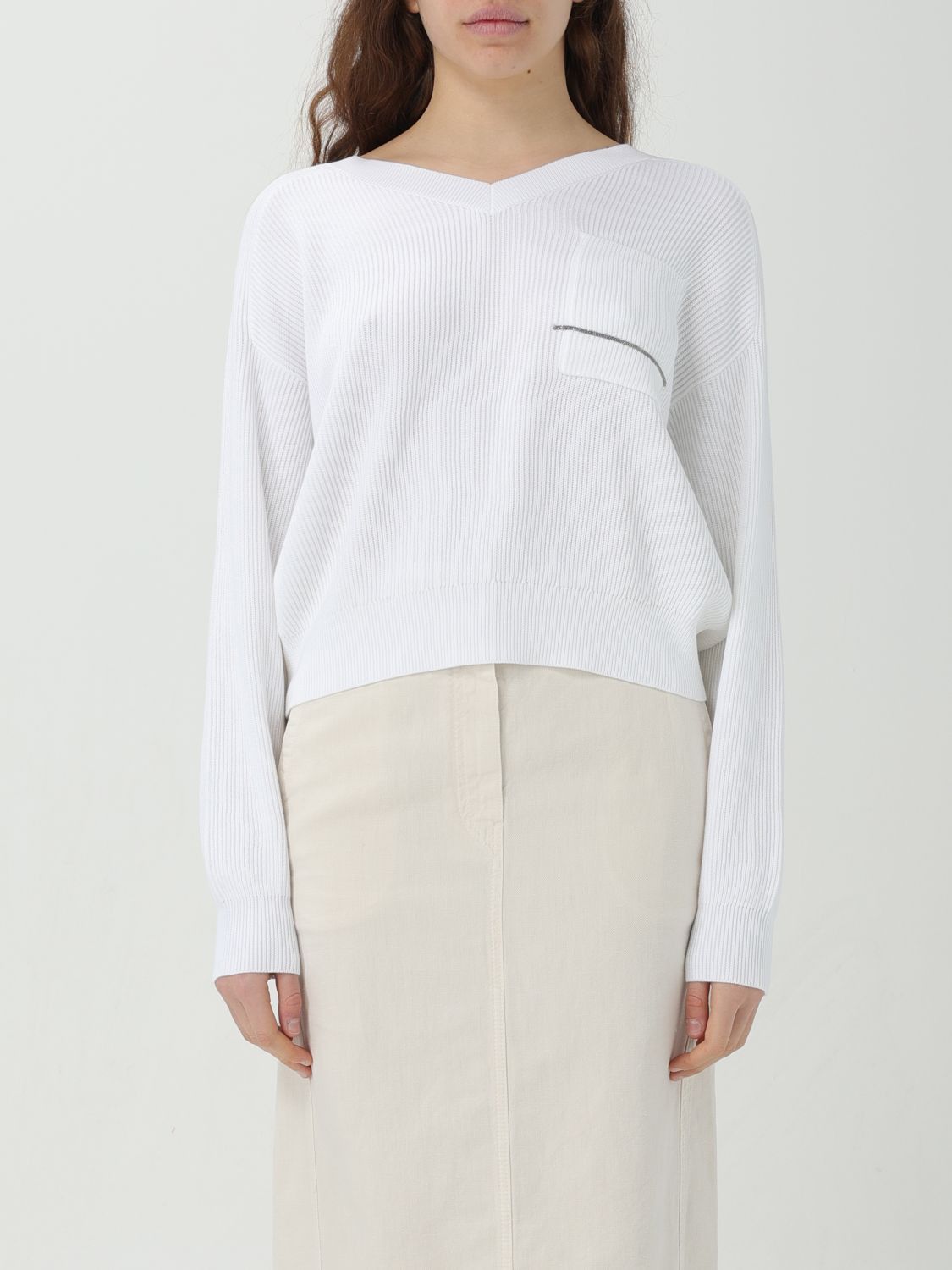 image of Brunello Cucinelli Sweater Woman White, Women's (Size Small)