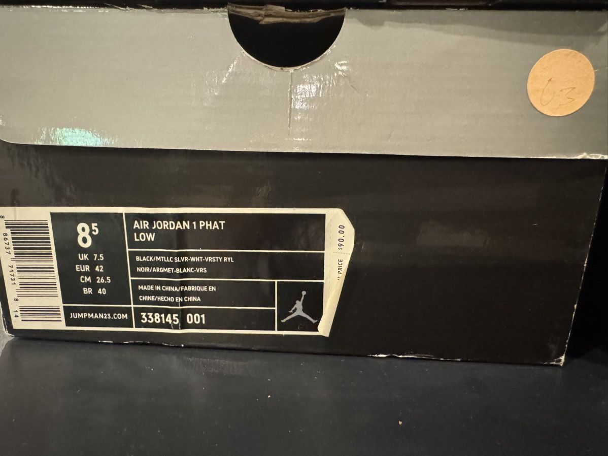 Jordan Brand 8.5 SHIPS FAST Jordan 1 Phat Low Black Metallic Silver OG SE Size US 8.5 / EU 41-42 - 6 Thumbnail