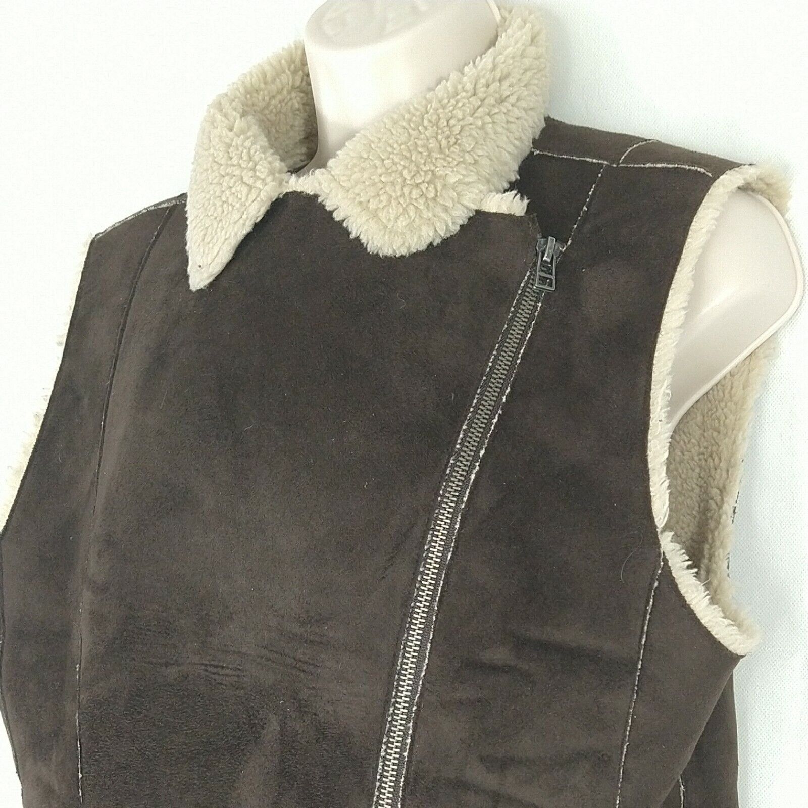 Other Velvet Graham and Spencer Zip Moto Vest Women Size M Brown Size M / US 6-8 / IT 42-44 - 4 Thumbnail