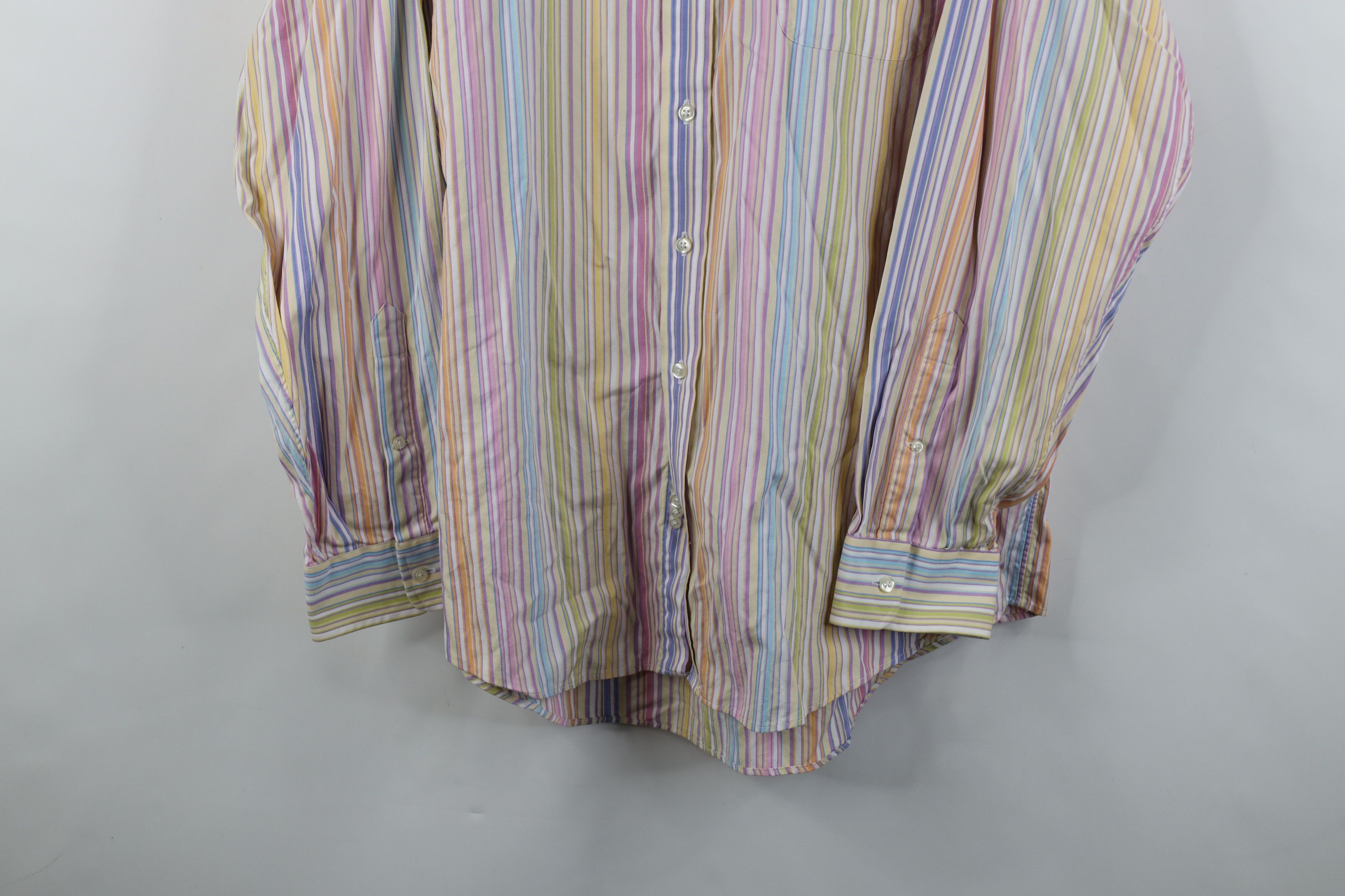 Lands' End Vintage Lands End Striped Pinpoint Oxford Button Down Shirt Size US L / EU 52-54 / 3 - 3 Thumbnail