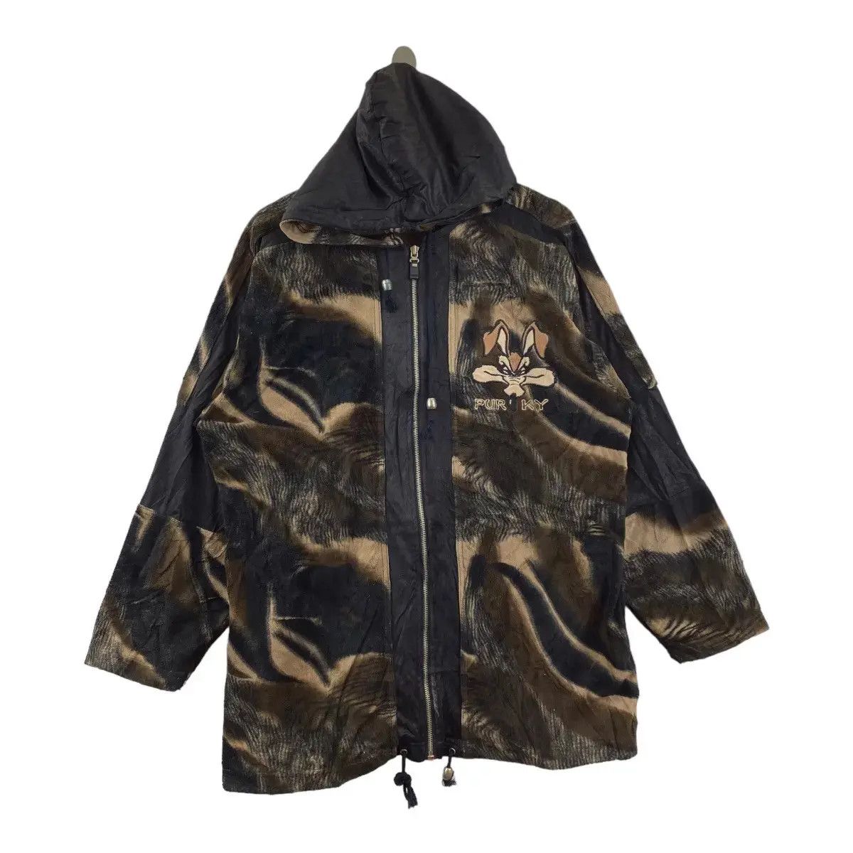 Vintage PURKY WILE COYOTE Cartoon AOP Parka Jacket Hoodie