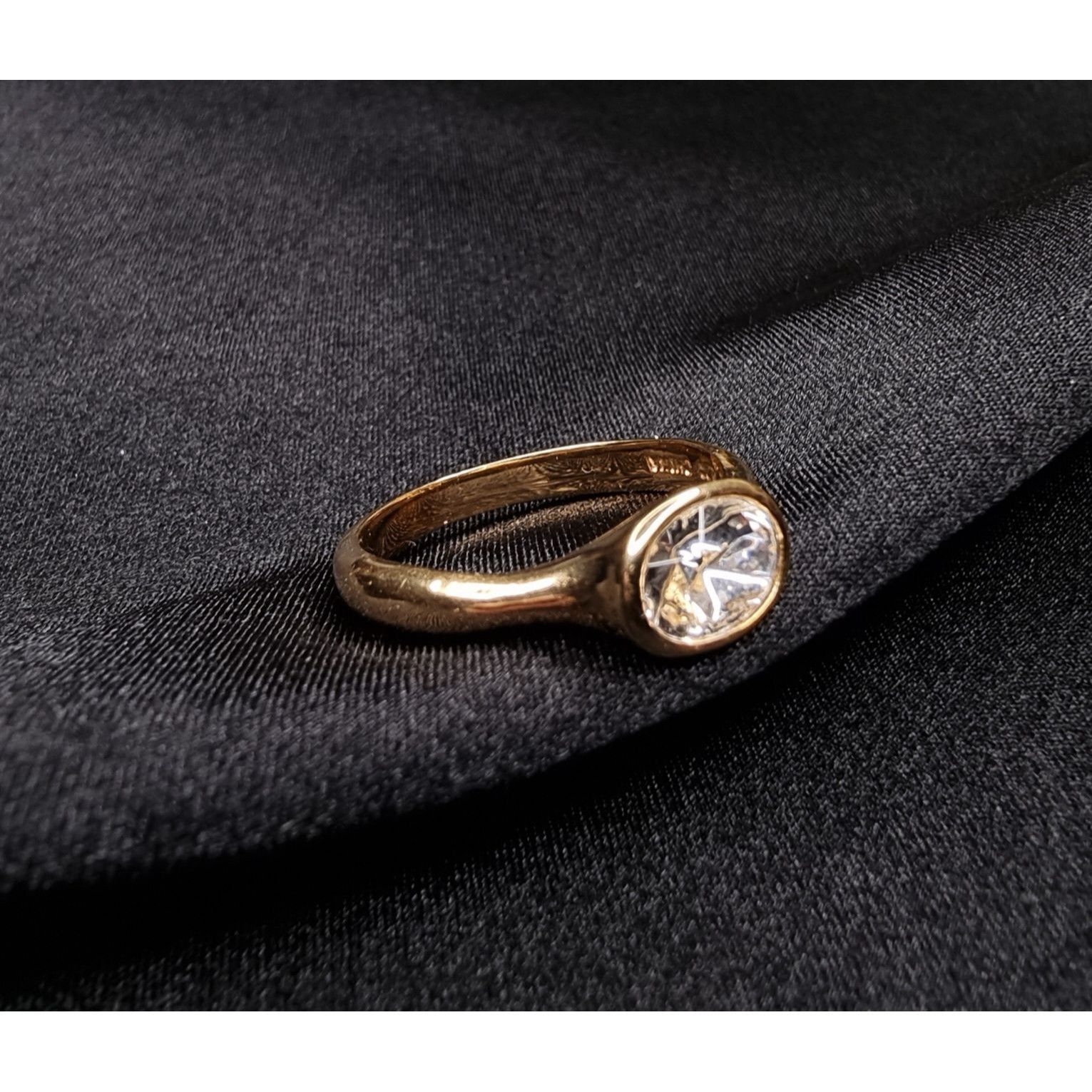 Vintage RGC Signed Ring With Oval Crystal Centerpiece Size 10.5 Made Size ONE SIZE - 1 Thumbnail