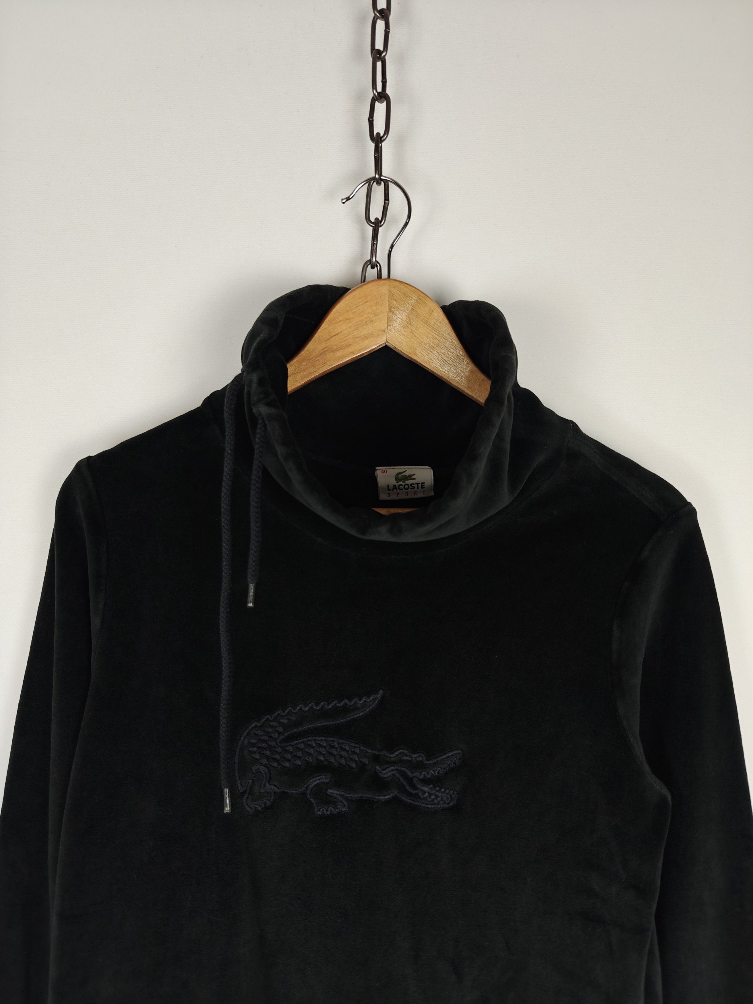 Lacoste Lacoste Sport Velour Sweatshirt Pullover High Neck Black M Size M / US 6-8 / IT 42-44 - 2 Thumbnail