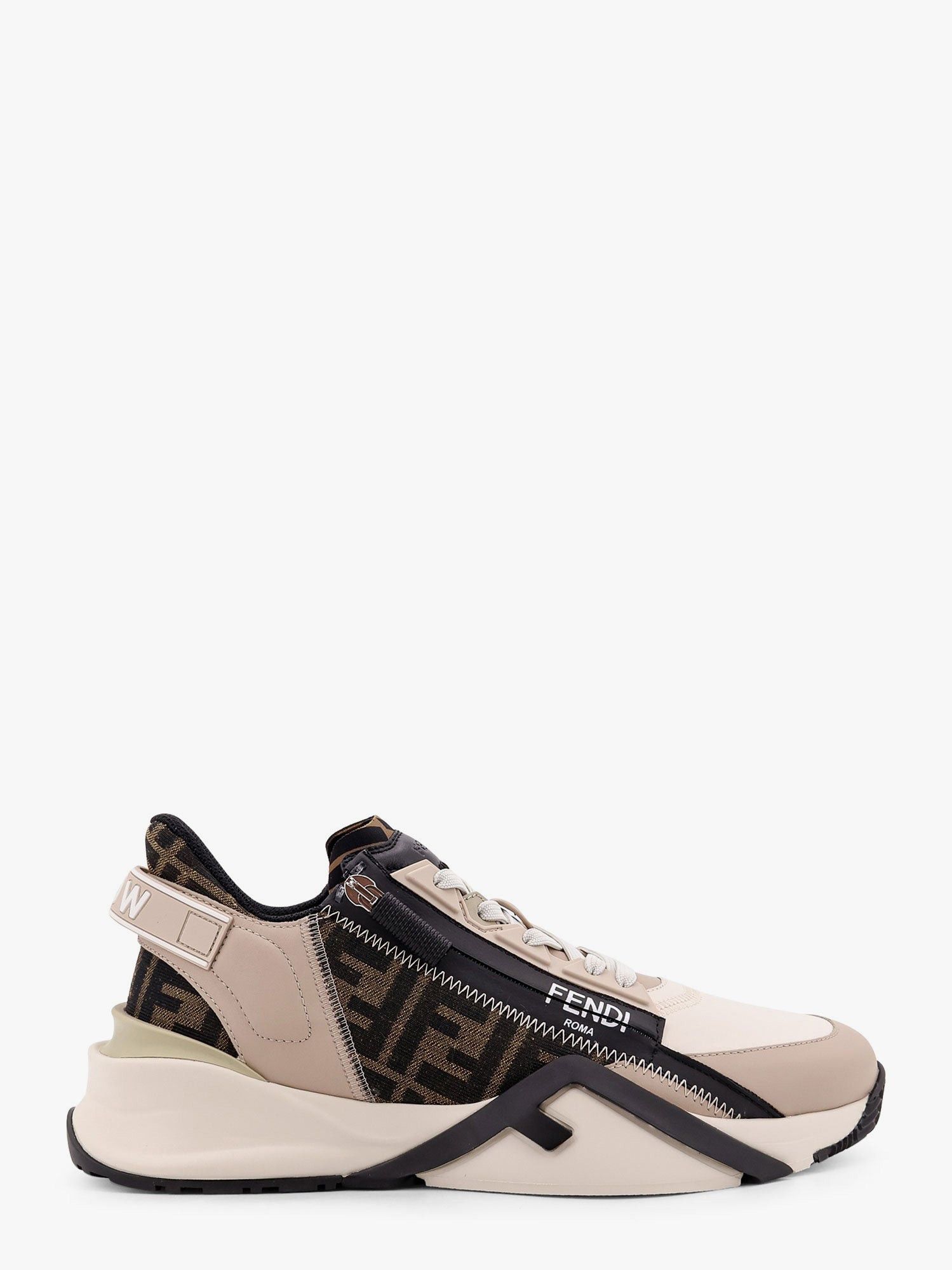 Fendi Light Grey Leather Domino Sneakers | Grailed