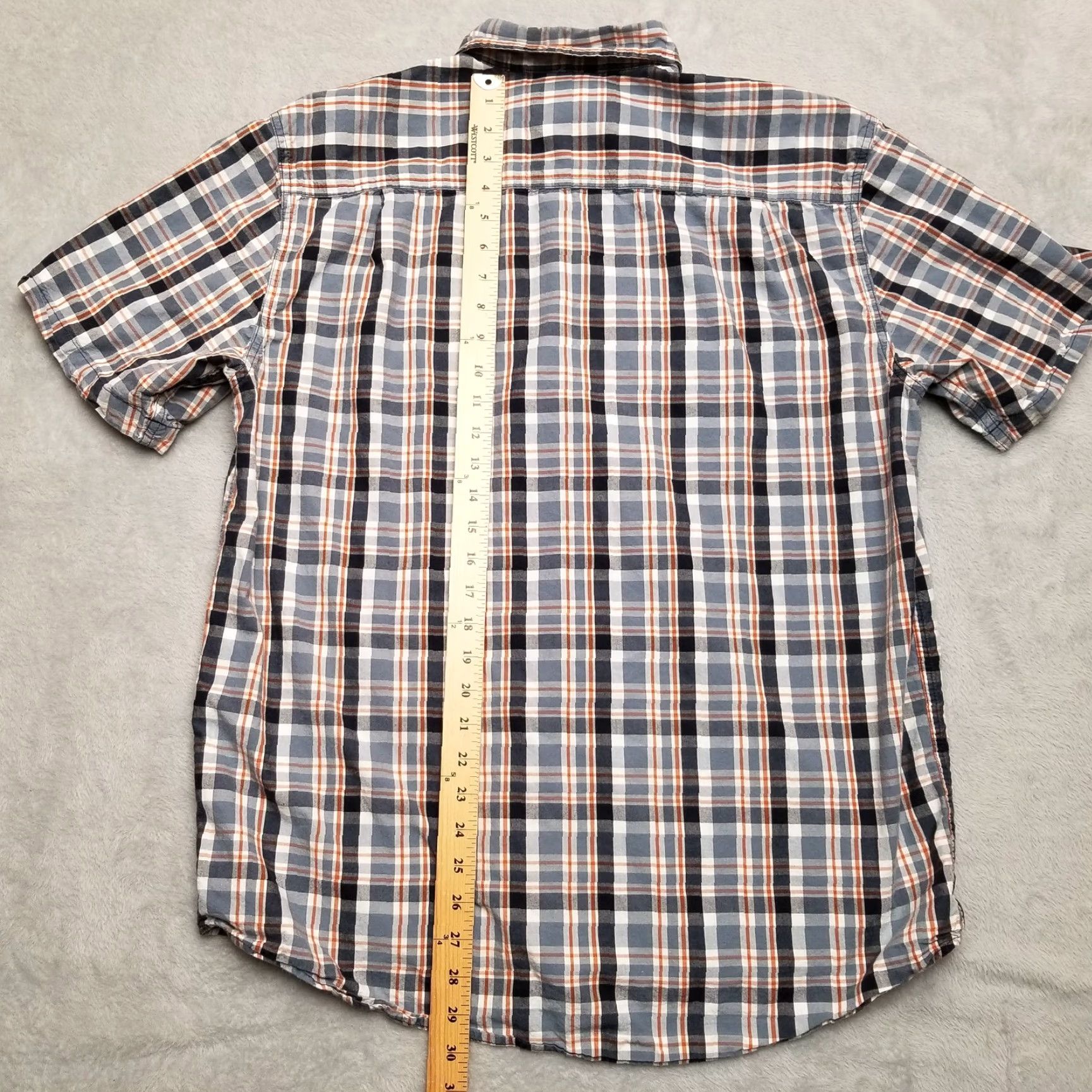 Carhartt Carhartt Shirt Mens L Blue Plaid 100% Cotton Short Sleeve Button-Up Casual Size US L / EU 52-54 / 3 - 7 Thumbnail