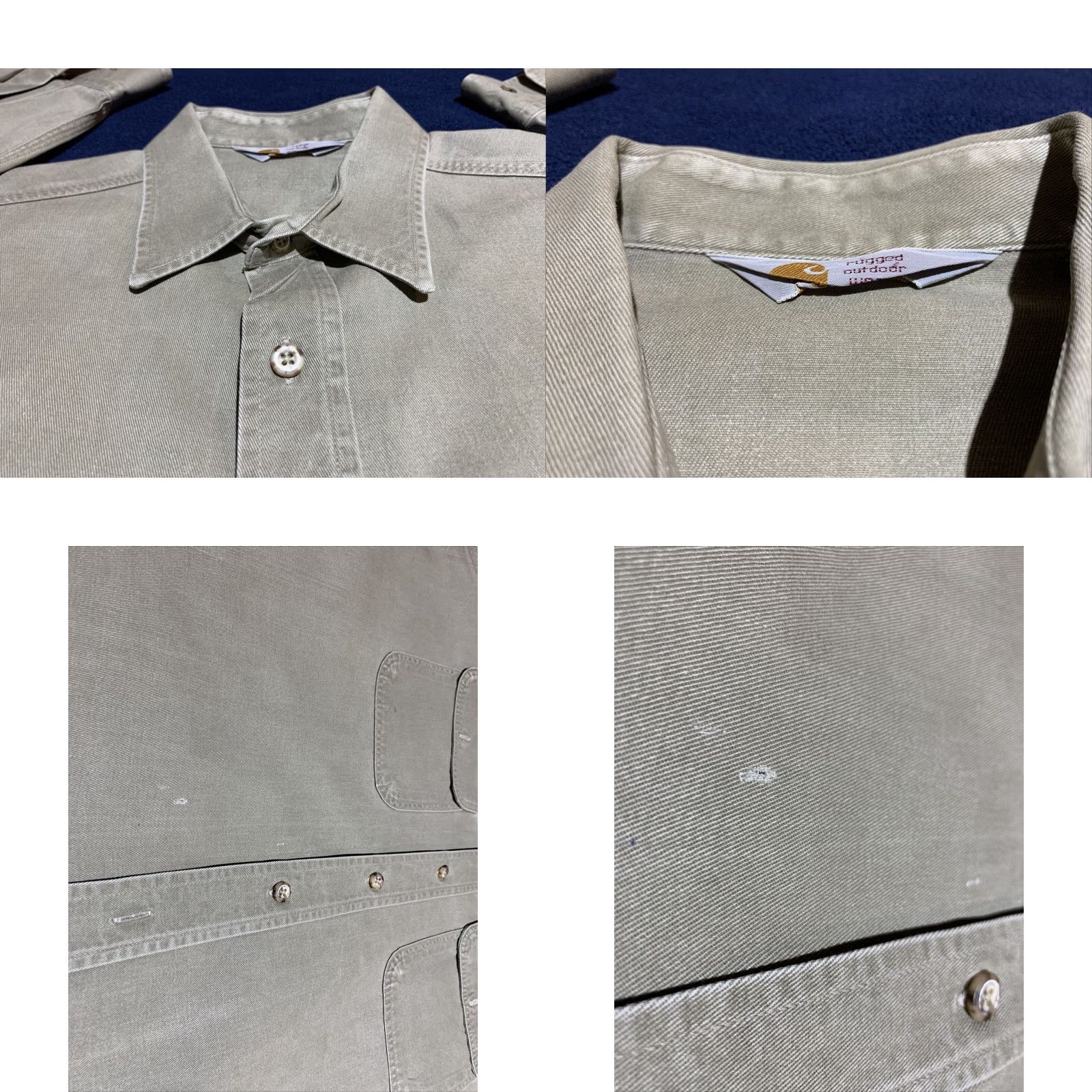 Carhartt VINTAGE Carhartt Mens Outdoor Button-Up Shirt XL Beige Long Sleeve Heavy Material Size US XL / EU 56 / 4 - 4 Thumbnail