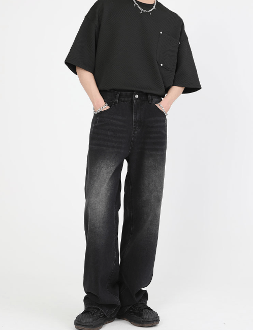 Japanese Brand Washed distressed loose slim retro all-match straight jeans Size US 32 / EU 48 - 4 Thumbnail