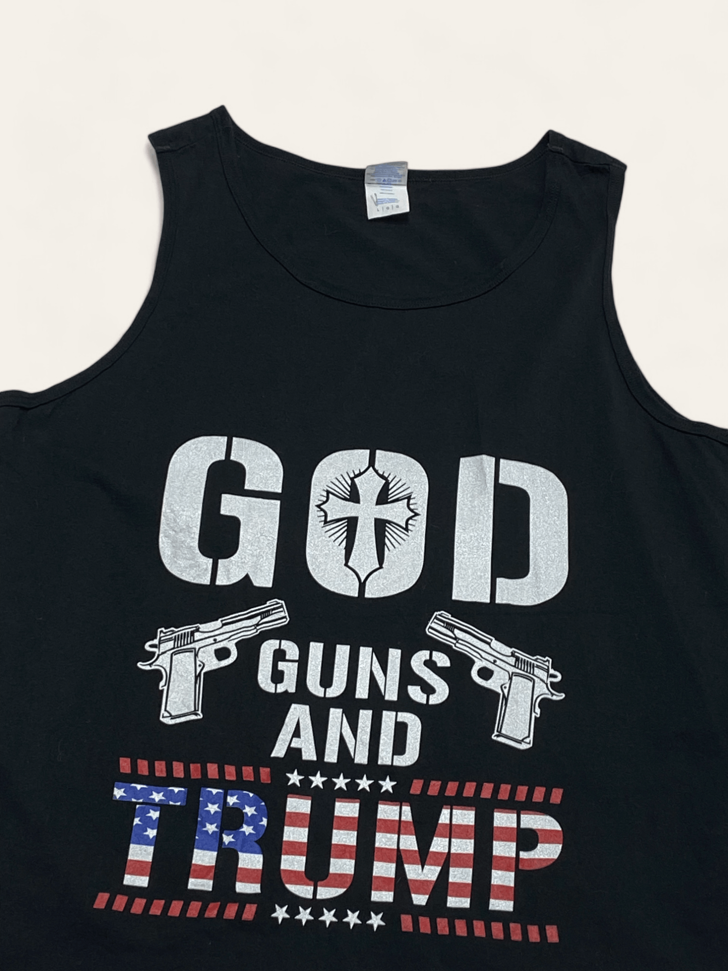 Donald Trump Vintage GOD GUNS AND TRUMP Black Tank Top Size US M / EU 48-50 / 2 - 2 Thumbnail