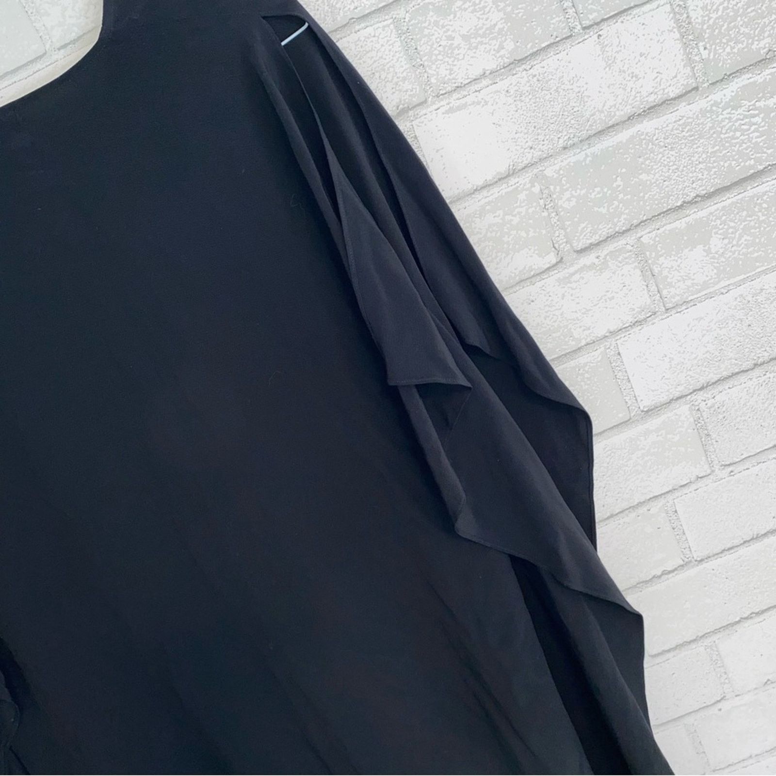 Eileen Fisher New $278 Eileen Fisher Tencel Black V Neck Caftan Dress XS Size XS / US 0-2 / IT 36-38 - 11 Thumbnail