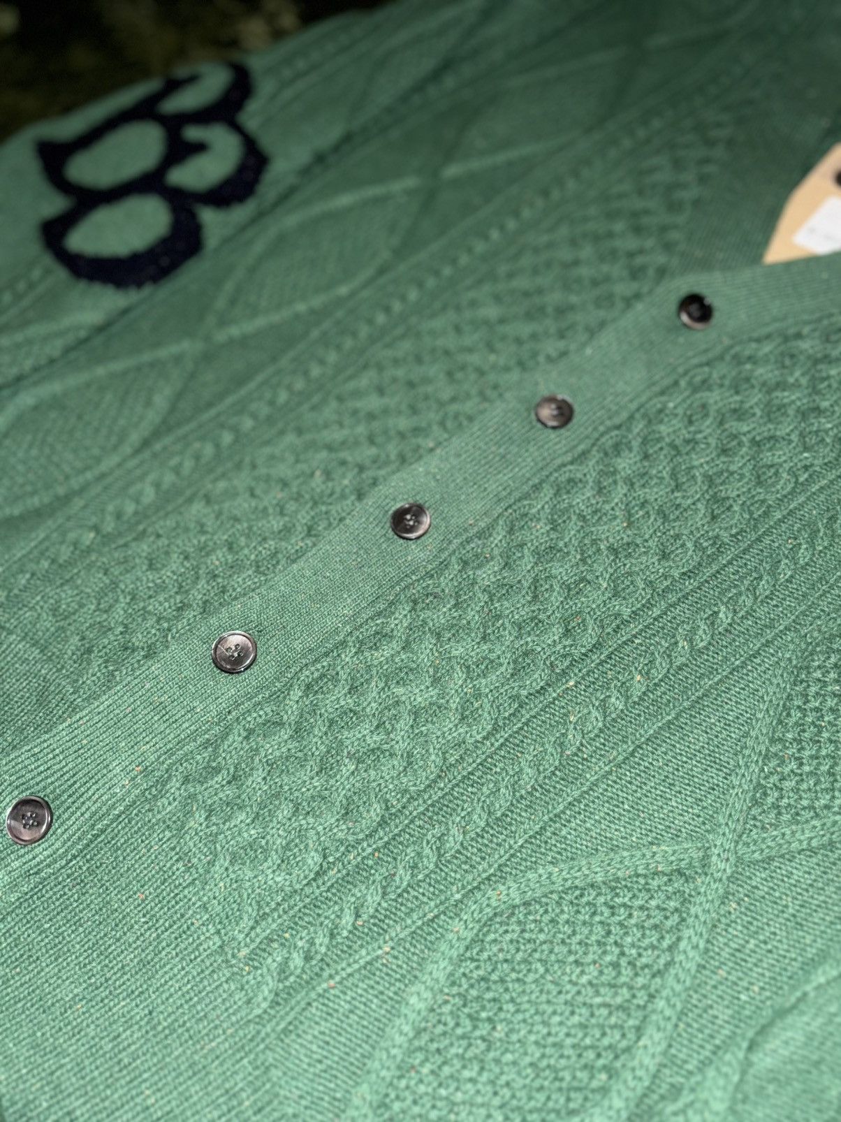 Brooks Brothers [M] Eastlogue X Brooks Brothers Cable Knit Cardigan – Green Size US M / EU 48-50 / 2 - 4 Thumbnail