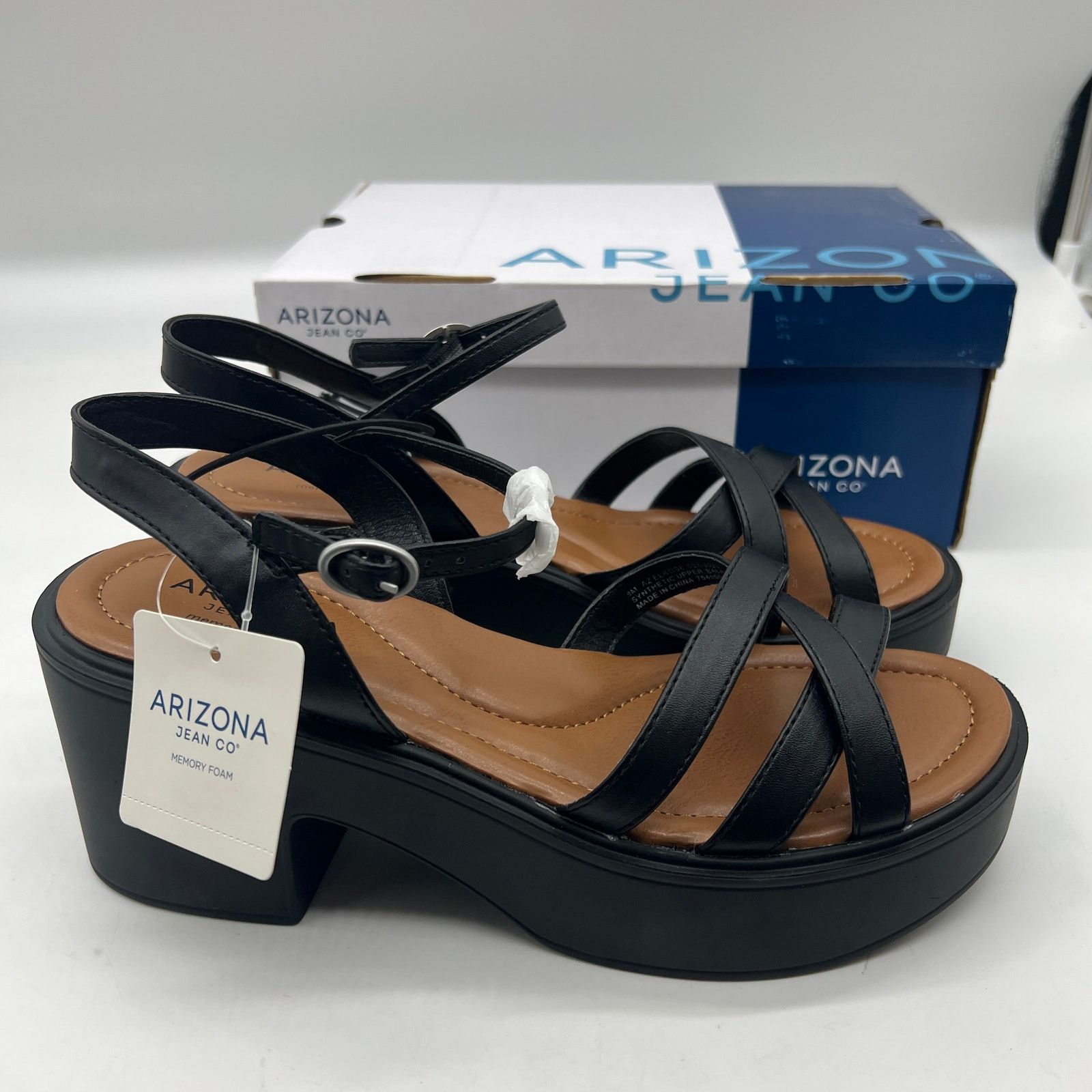 Other Arizona Jean Co Womens Elrose Heeled Sandals Black Color Size US 8 / IT 38 - 1 Thumbnail