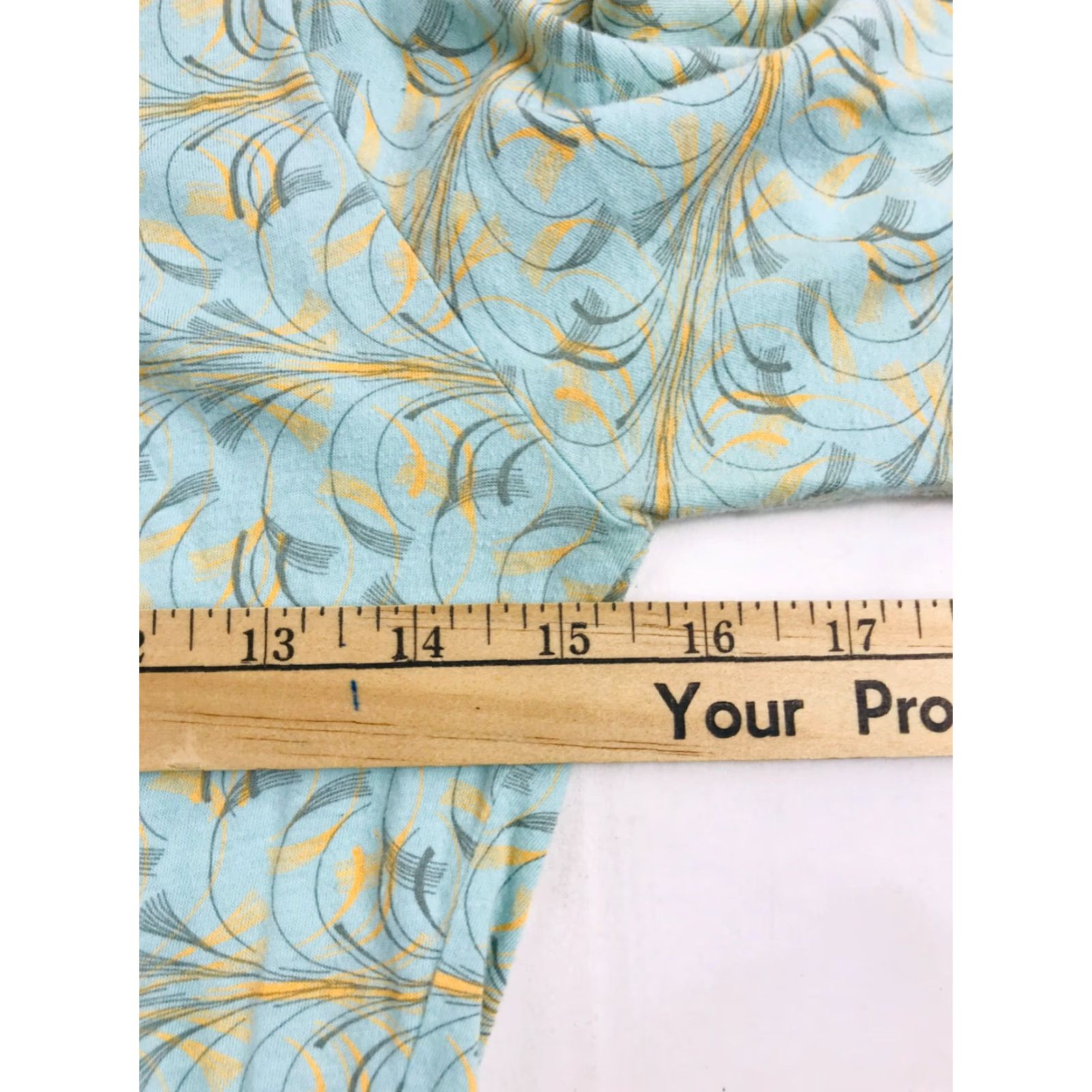 Vintage Columbia Blouse Women's Small Sky Blue Leaf Floral Pleated Front 3/4 Sleeve Size S / US 4 / IT 40 - 3 Thumbnail